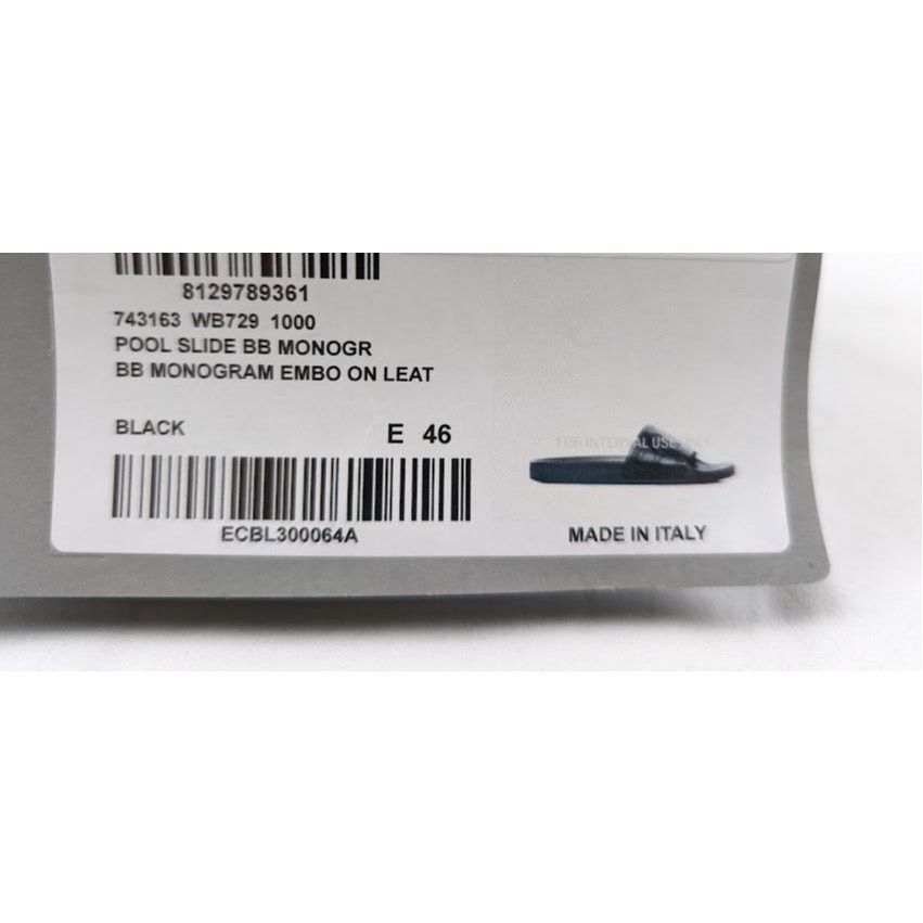 Balenciaga o1rshd1 Pool Slides BB Monogram in Black Size US 13 / EU 46 - 16 Thumbnail