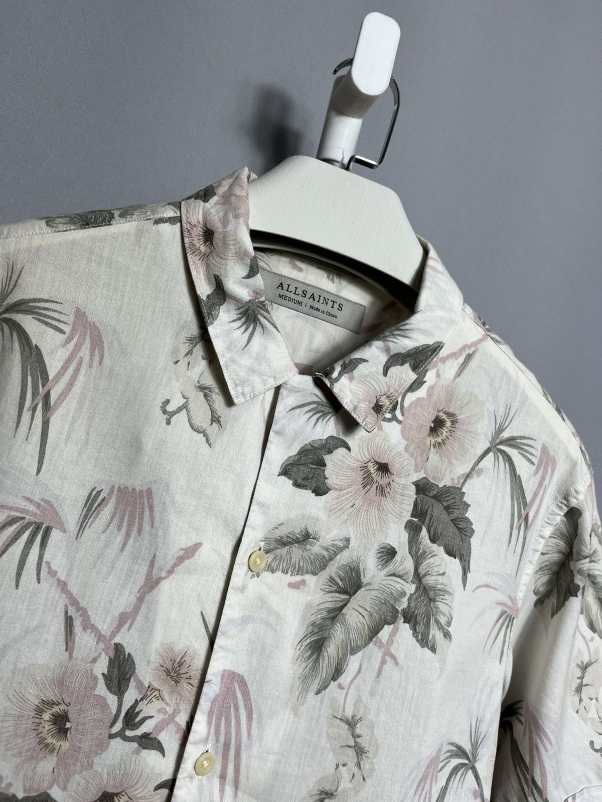 Allsaints Allsaints Mawsim Shirt Flowers Short Sleeve Viscose Mens Size US M / EU 48-50 / 2 - 2 Thumbnail