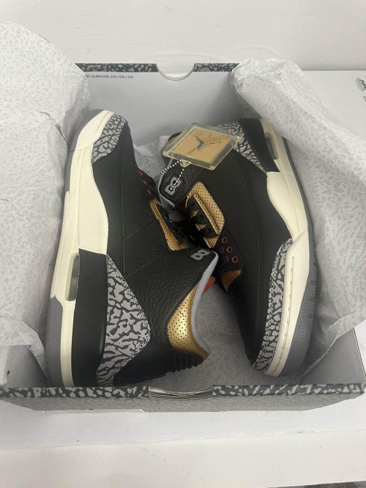 Nike Air Jordan 3 Retro Black Gold Size US 11 / IT 41 - 12 Thumbnail