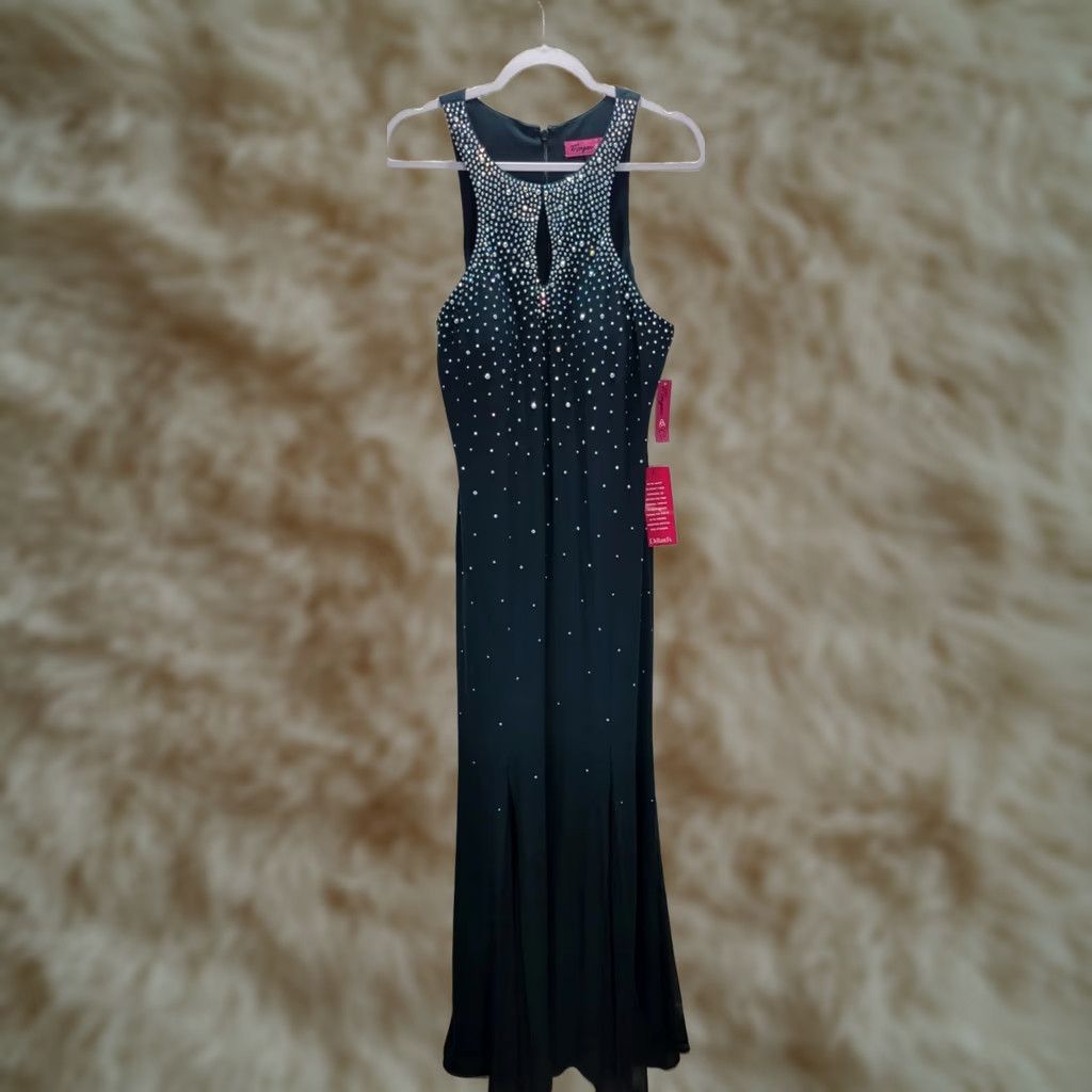 Vintage Morgan Co. Green Mermaid Maxi Rainstone Prom Evening Dress Sz 17 NWT Size XXL / US 16-18 / IT 52-54 - 1 Thumbnail
