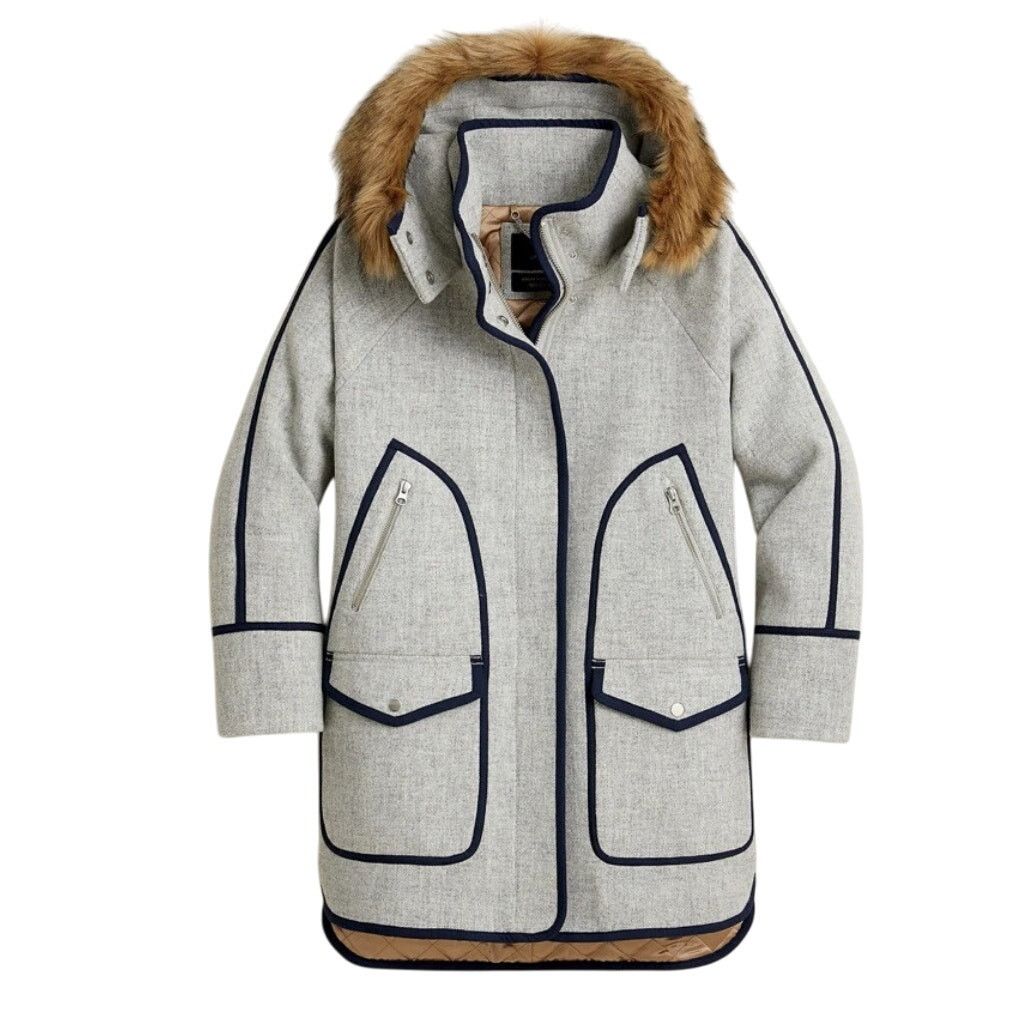 J.Crew J. Crew Petite Summit Parka in Italian Stadium-Cloth Wool Size XL / US 12-14 / IT 48-50 - 1 Thumbnail
