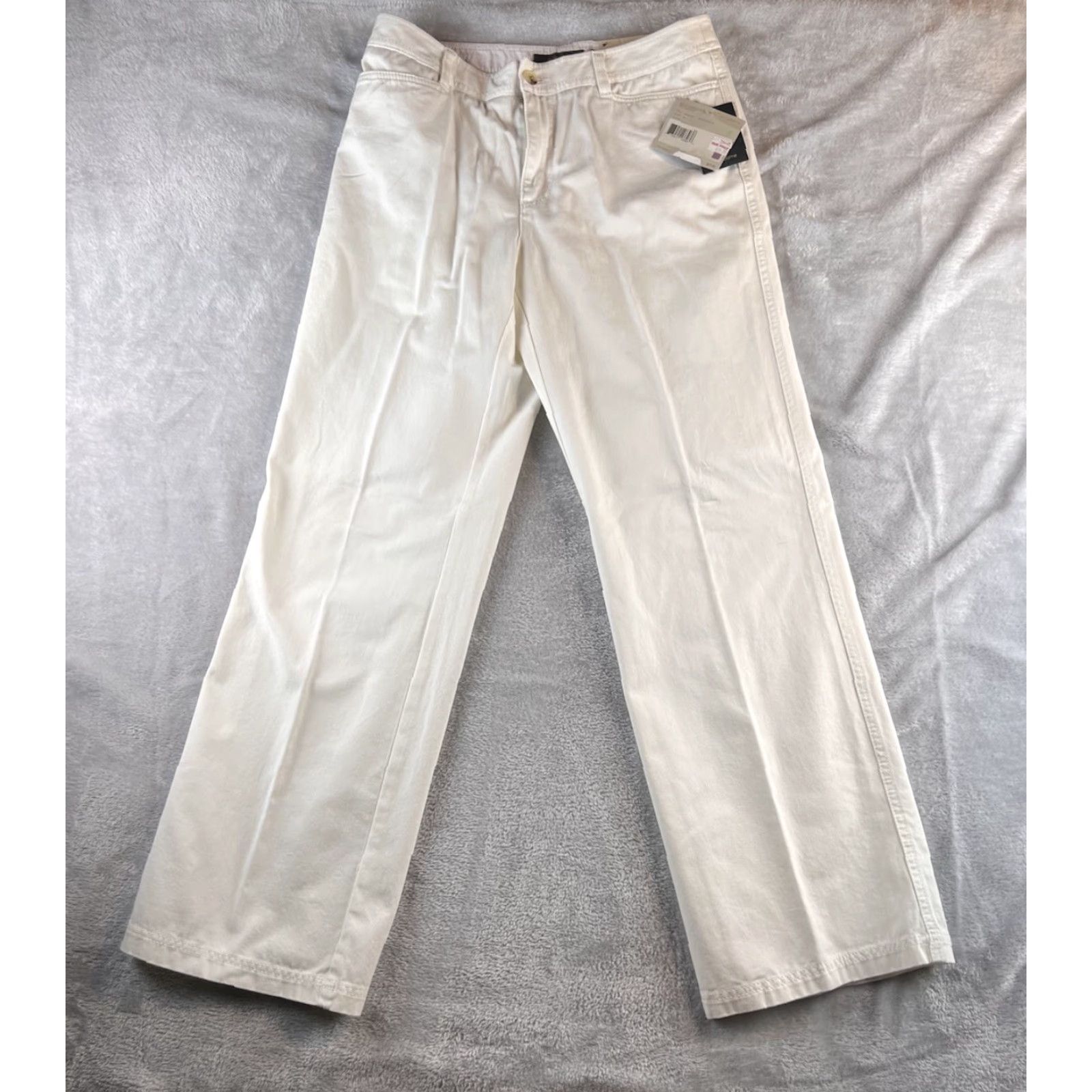 Liz Claiborne NWT Liz Claiborne Chino Pants Womens 8 Regular 31x31 White Casual Beach City 80s 90s Size 30" / US 8 / IT 44 - 2 Thumbnail