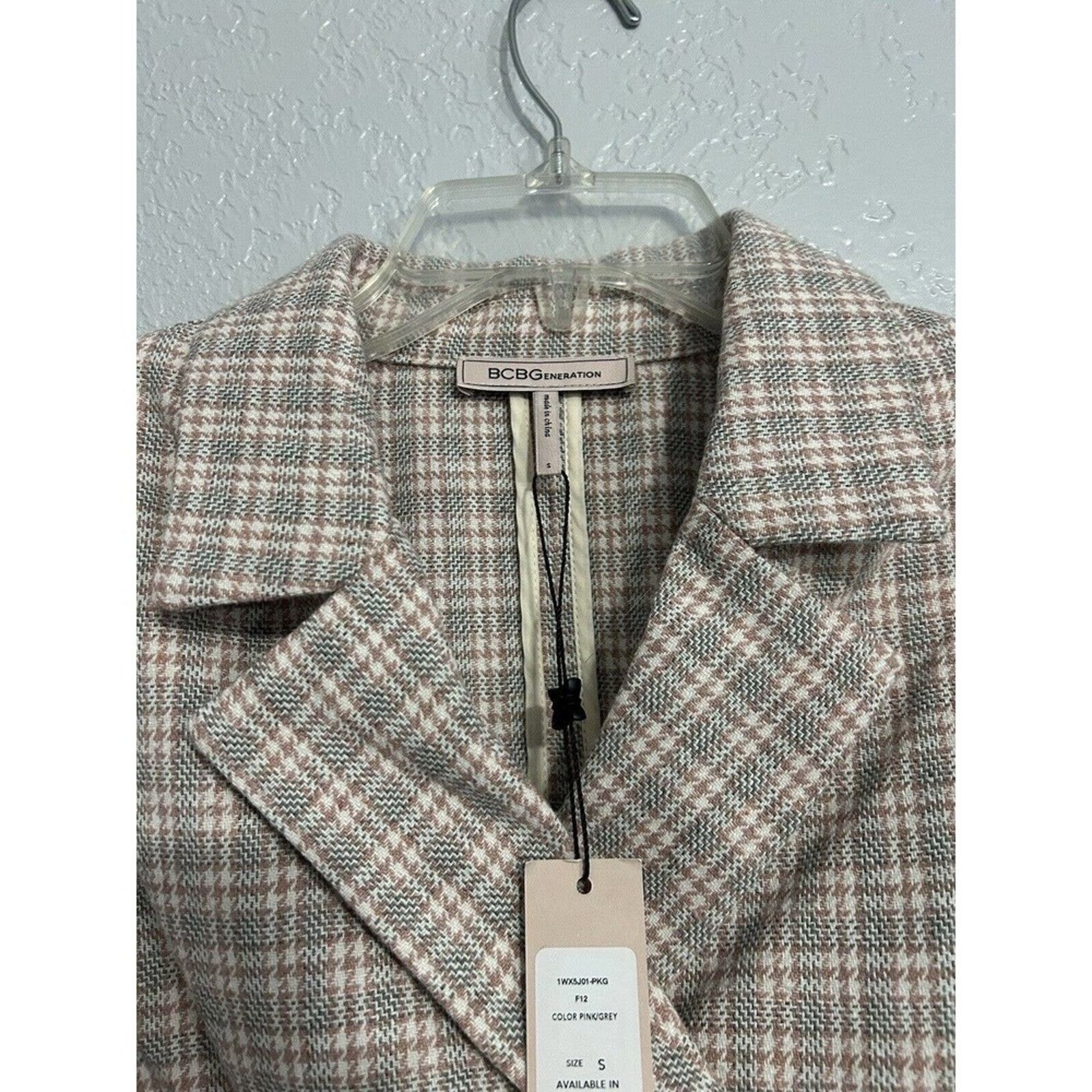 Other BCBGeneration Pink Grey Tweed Cropped NWT Blazer Small Size S / US 4 / IT 40 - 10 Thumbnail