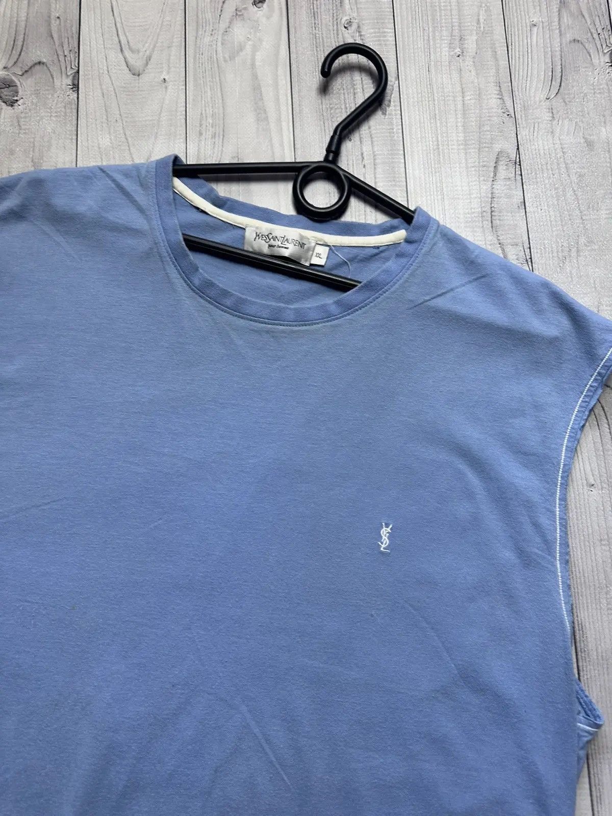 Vintage × Yves Saint Laurent Vintage Yves Saint Laurent Tee YSL logo size XXL light blue Size US XXL / EU 58 / 5 - 2 Thumbnail
