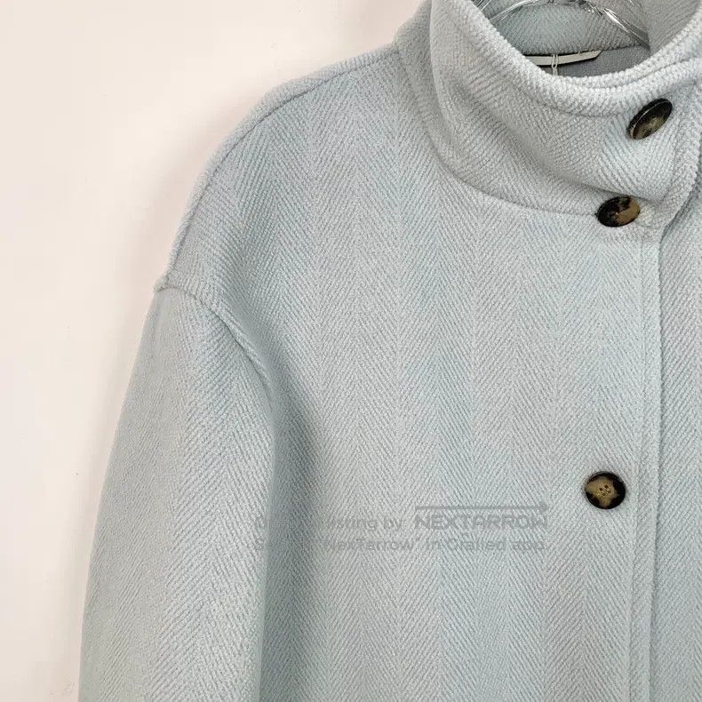 Hermes Hermes Light Blue Wool Single-Breasted Coat Size XS / US 0-2 / IT 36-38 - 3 Thumbnail