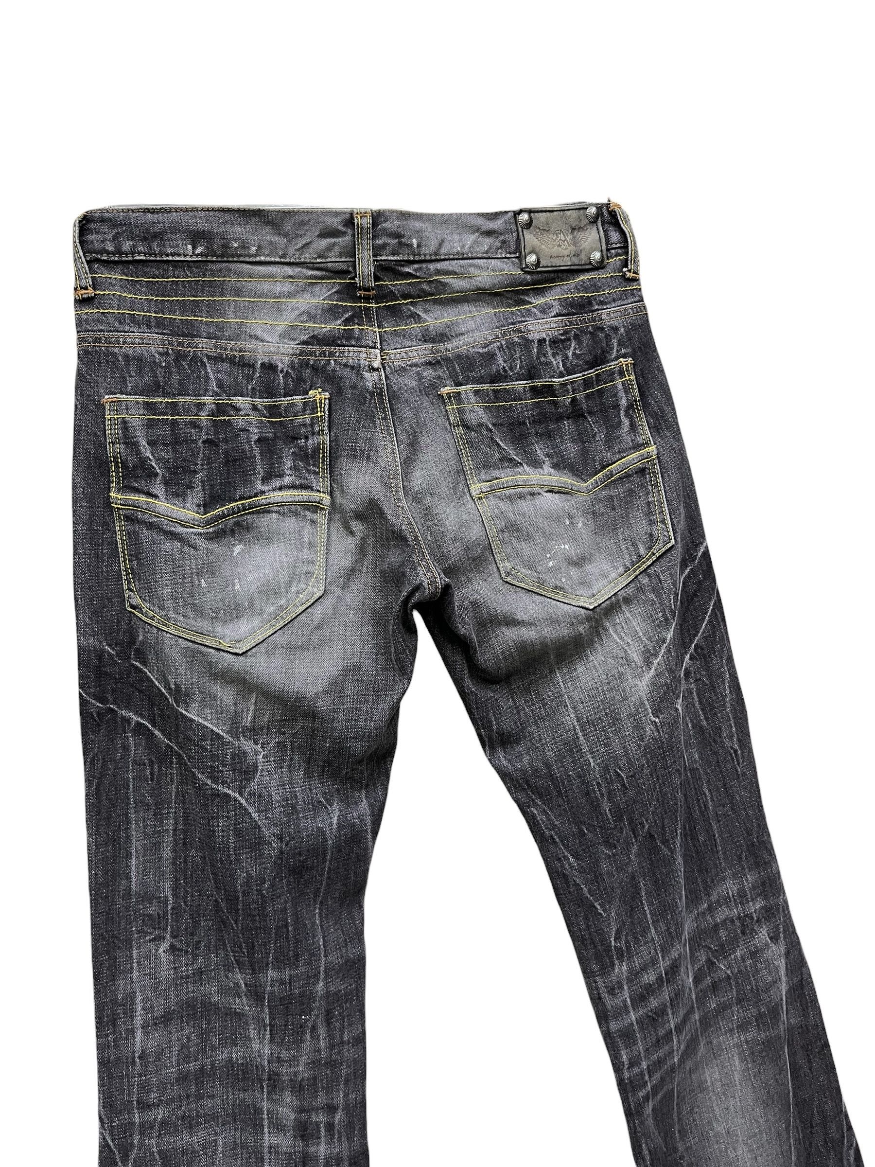 Seditionaries Vintage Army Of No! Punk Heavy Whiskers Flare Black Denim Size US 31 - 5 Thumbnail