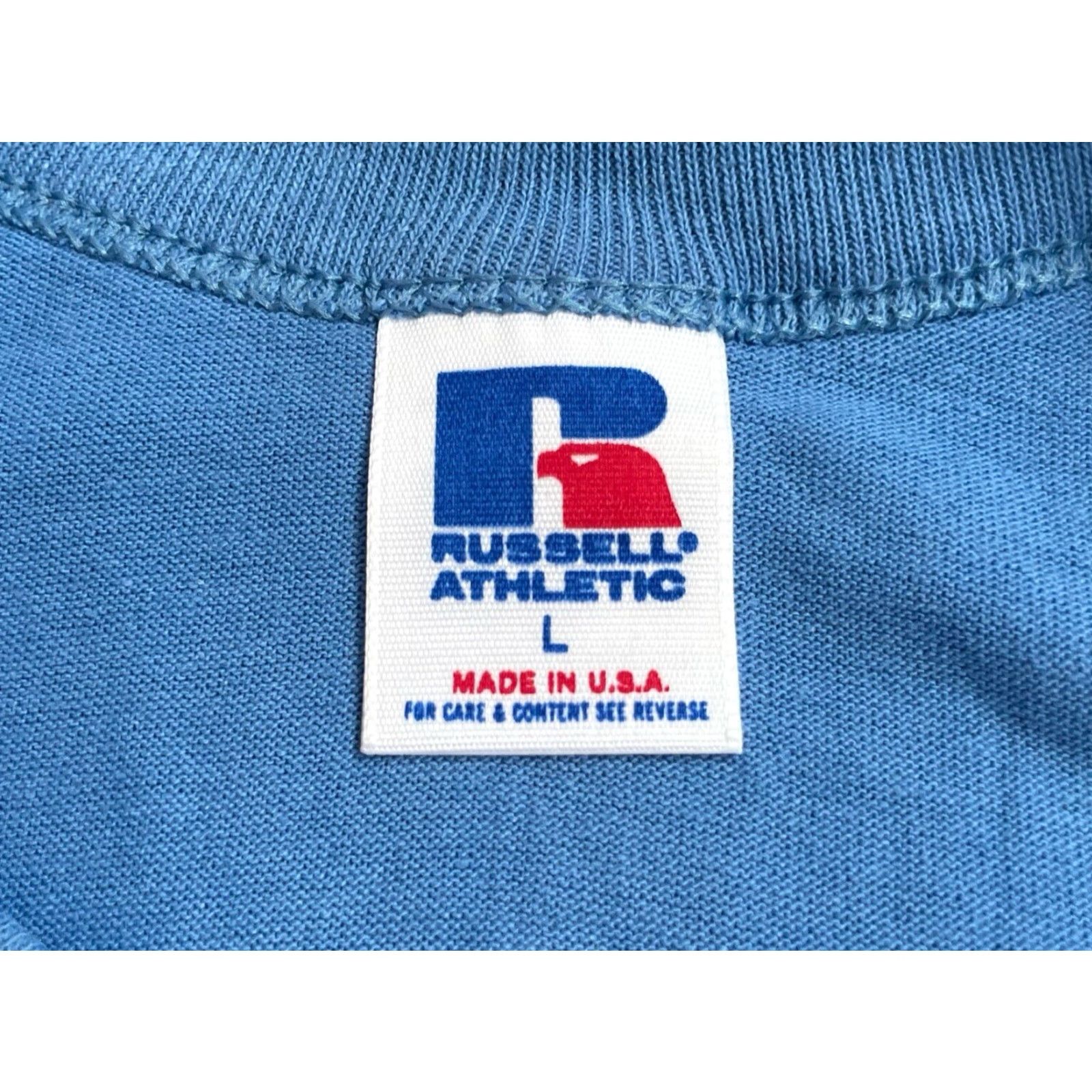 Russell Athletic VINTAGE Russell Athletic Baseball T-Shirt Mens L Blue 90s Deadstock USA Size US L / EU 52-54 / 3 - 3 Thumbnail
