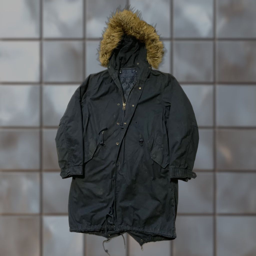 Vintage Vanquish Shibuya Tokyo Japan Navy Blue Faux Fur Hooded Fishtail Parka Jacket SM Mens Size S Blue Hooded Parka Jacket Size US S / EU 44-46 / 1 - 1 Thumbnail