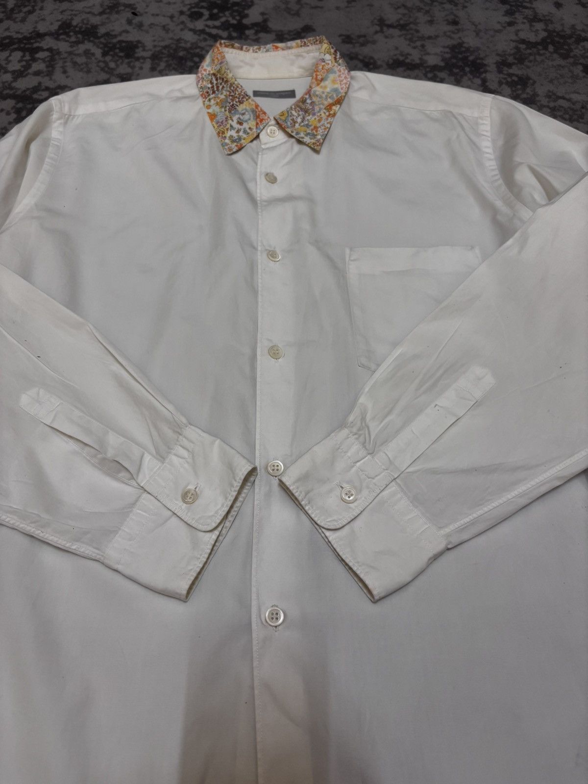 Comme des Garcons Homme Vintage Comme Des Garcons Floral Print Collar Shirt Size US XL / EU 56 / 4 - 4 Thumbnail