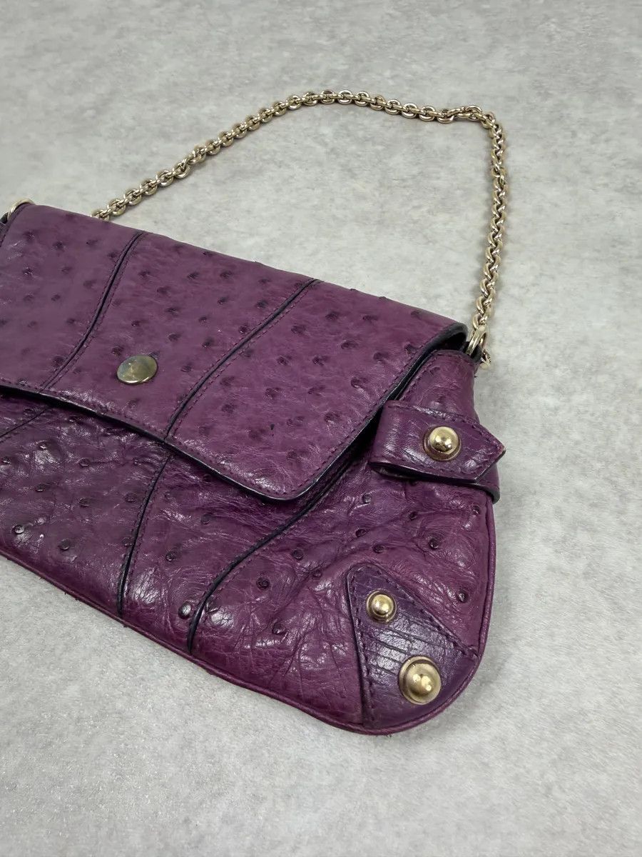 Gucci AW2003 Gucci Purple Ostrich Leather Handle Clutch Bag Size ONE SIZE - 5 Thumbnail