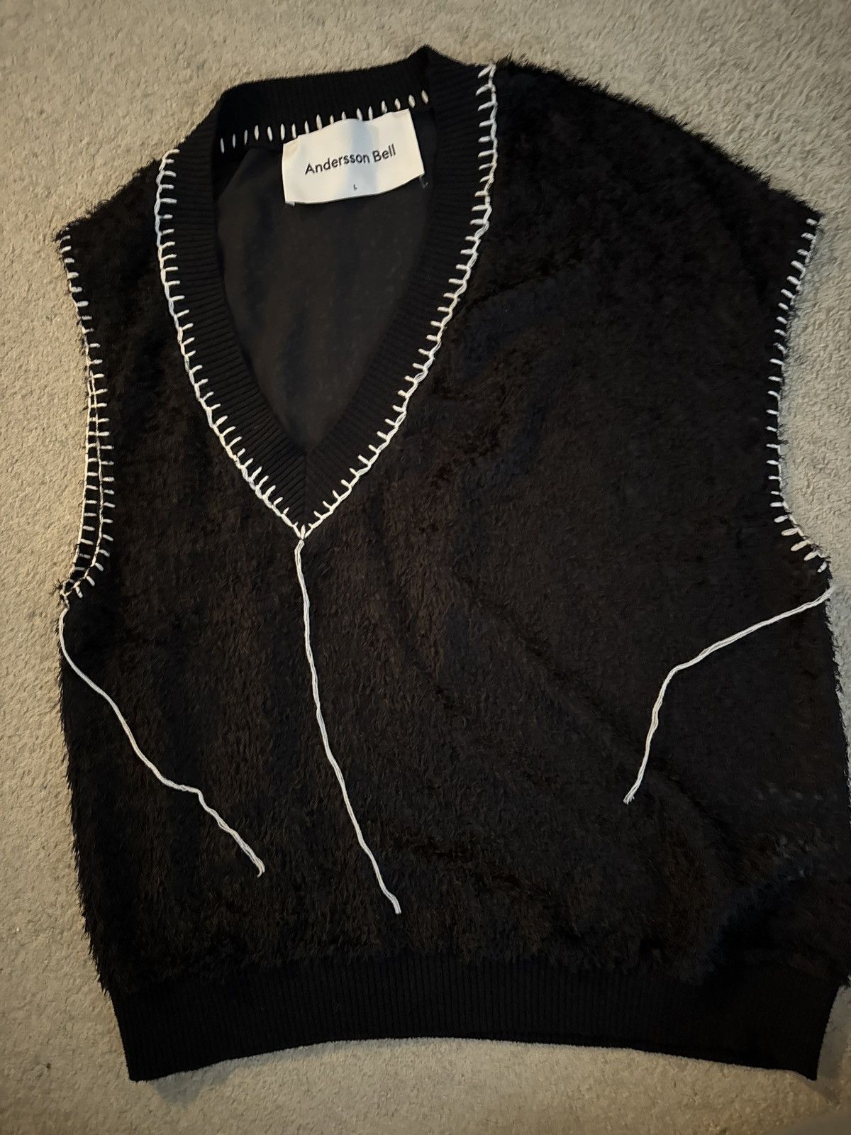 ★22SS★【ANDERSSON BELL】★TUNISIA 22 WOOL VES.T★ ANDERSSON BELL Tunisia 22 Wool Vest - Black | Garmentory