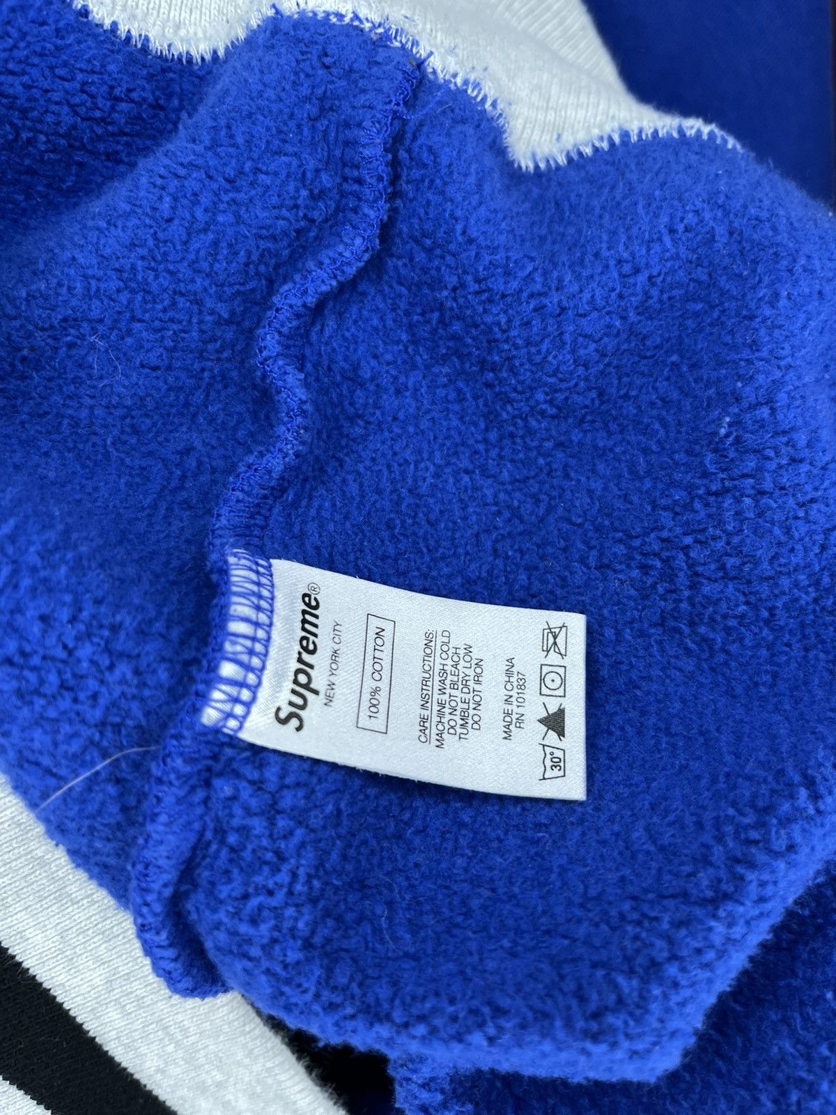 Supreme Blue/Yellow College Varsity Style Layered Pullover Hoodie Size US L / EU 52-54 / 3 - 7 Thumbnail