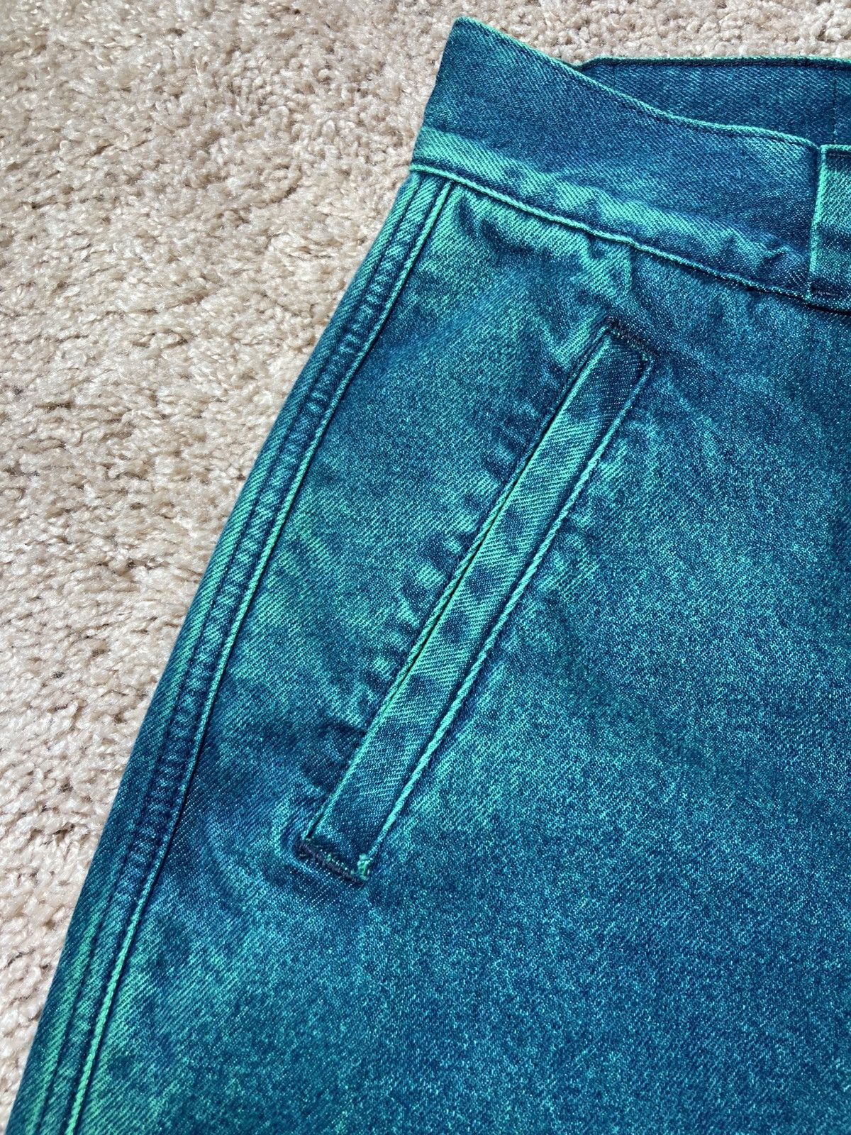 Willy Chavarria New SS24 Willy CHAVARRIA Raver Jeans L Overdyed Green Size US 34 / EU 50 - 5 Thumbnail