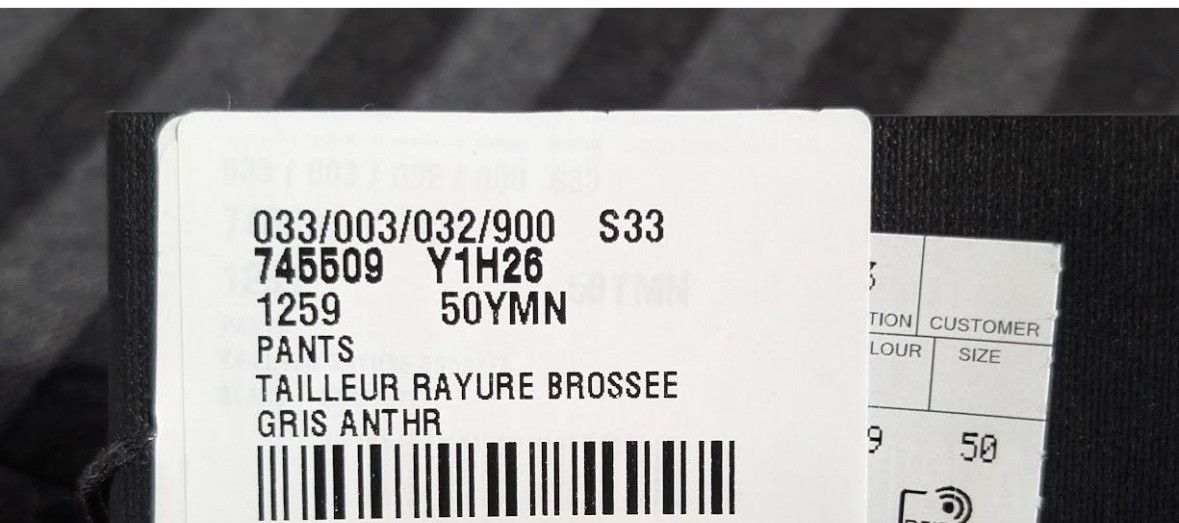 Saint Laurent Paris o1rshd1 Q:2 / Tailleur Rayure Brossee Pant in Gris Anthr Size US 34 / EU 50 - 18 Thumbnail