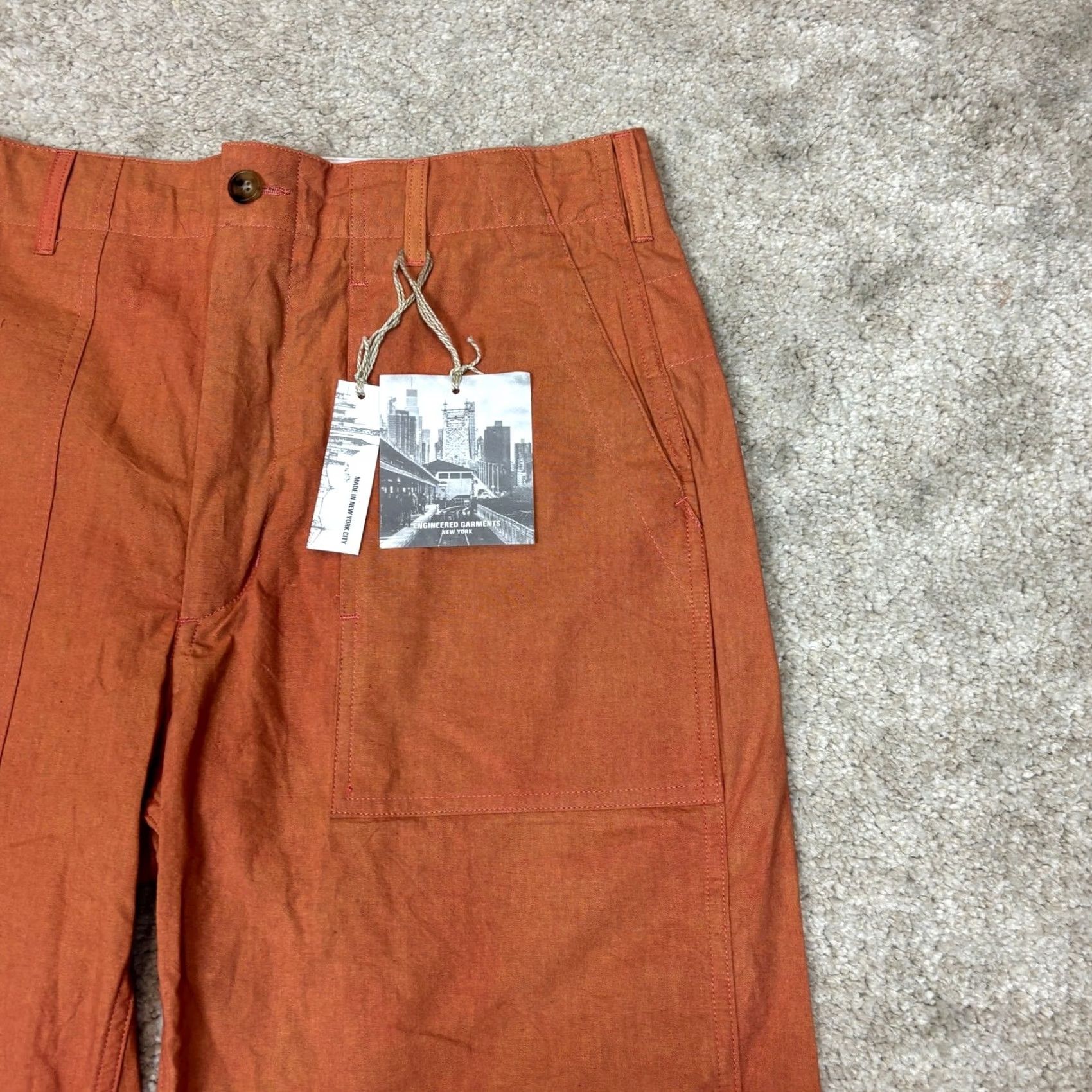 Engineered Garments Engineered Garments Fatigue Chino 9" Shorts Men's S Orange Minimalist Size US 29 - 2 Thumbnail