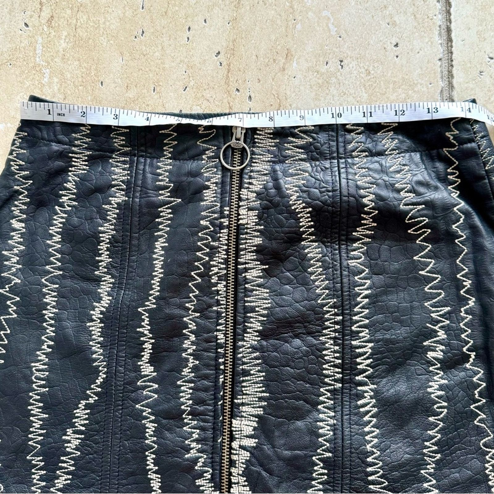 Free People NWOT! FREE PEOPLE Lamb Leather Skirt, Size 4 Size 27" / US 4 / IT 40 - 8 Thumbnail