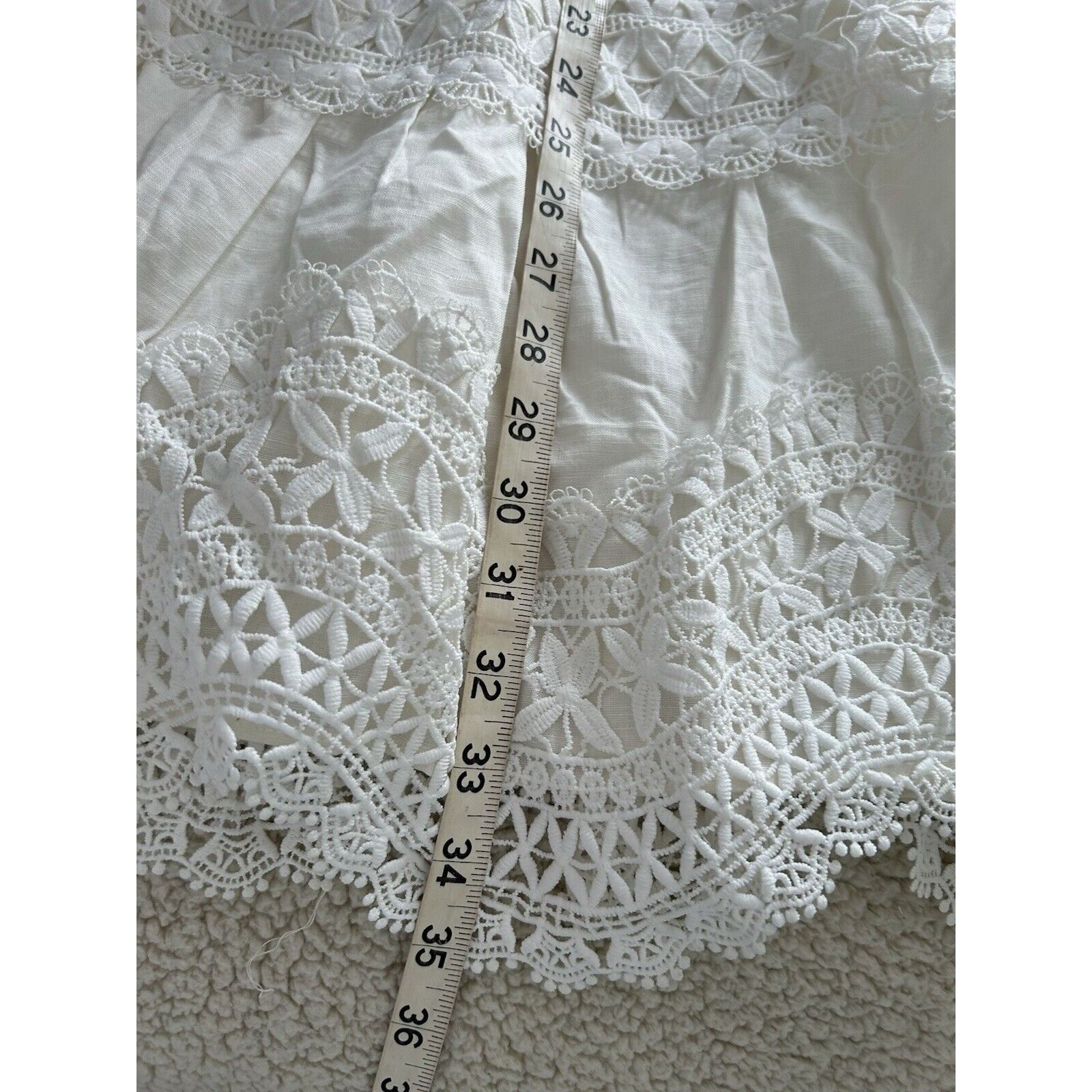 Designer ENDLESS ROSE White Puff Sleeve V-Neck Lace Trim Mini Dress S Size M / US 6-8 / IT 42-44 - 14 Thumbnail