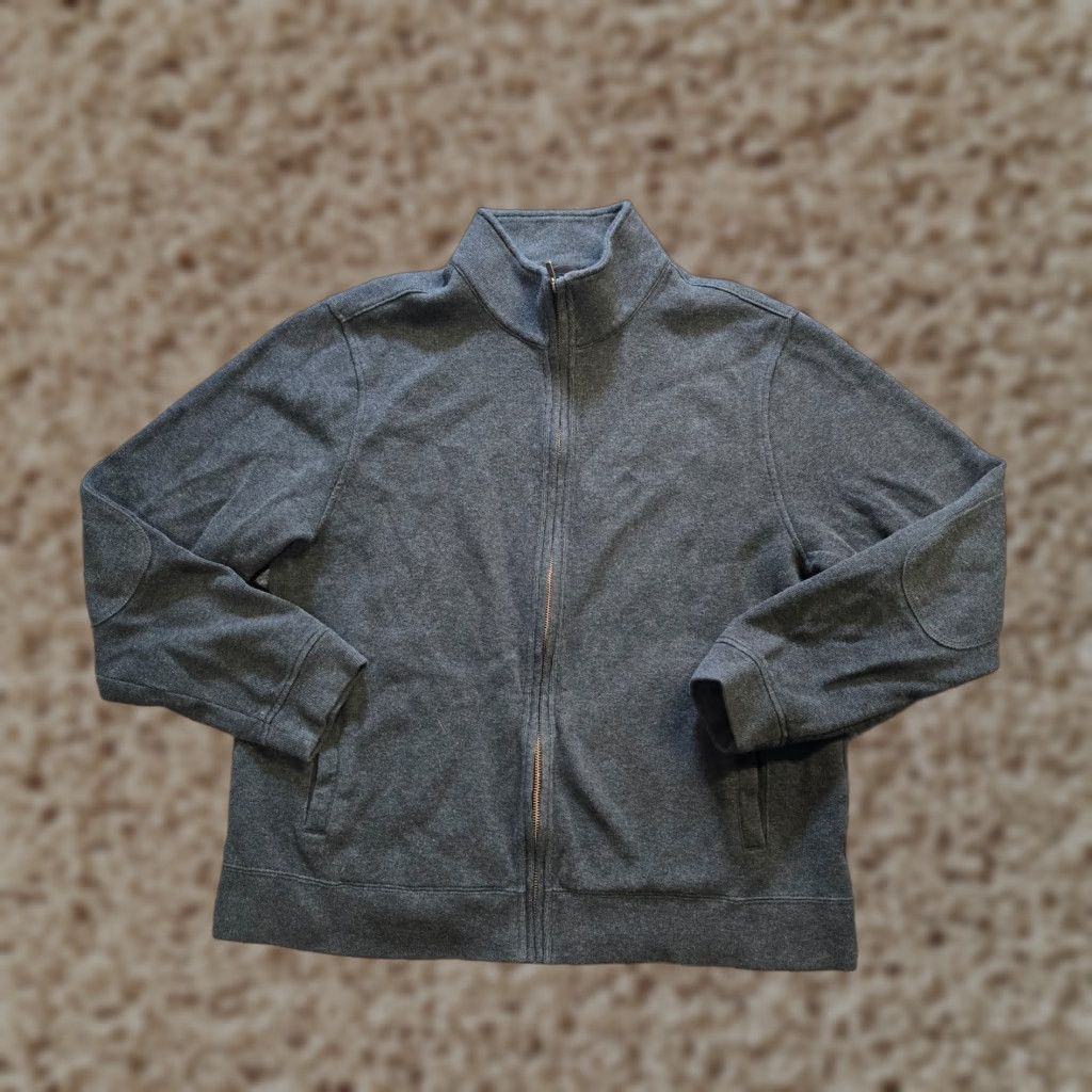 Vintage LL Bean Jacket Mens Large Gray Full Zip Pockets Cotton Padded Elbows Capsule Size US L / EU 52-54 / 3 - 1 Thumbnail