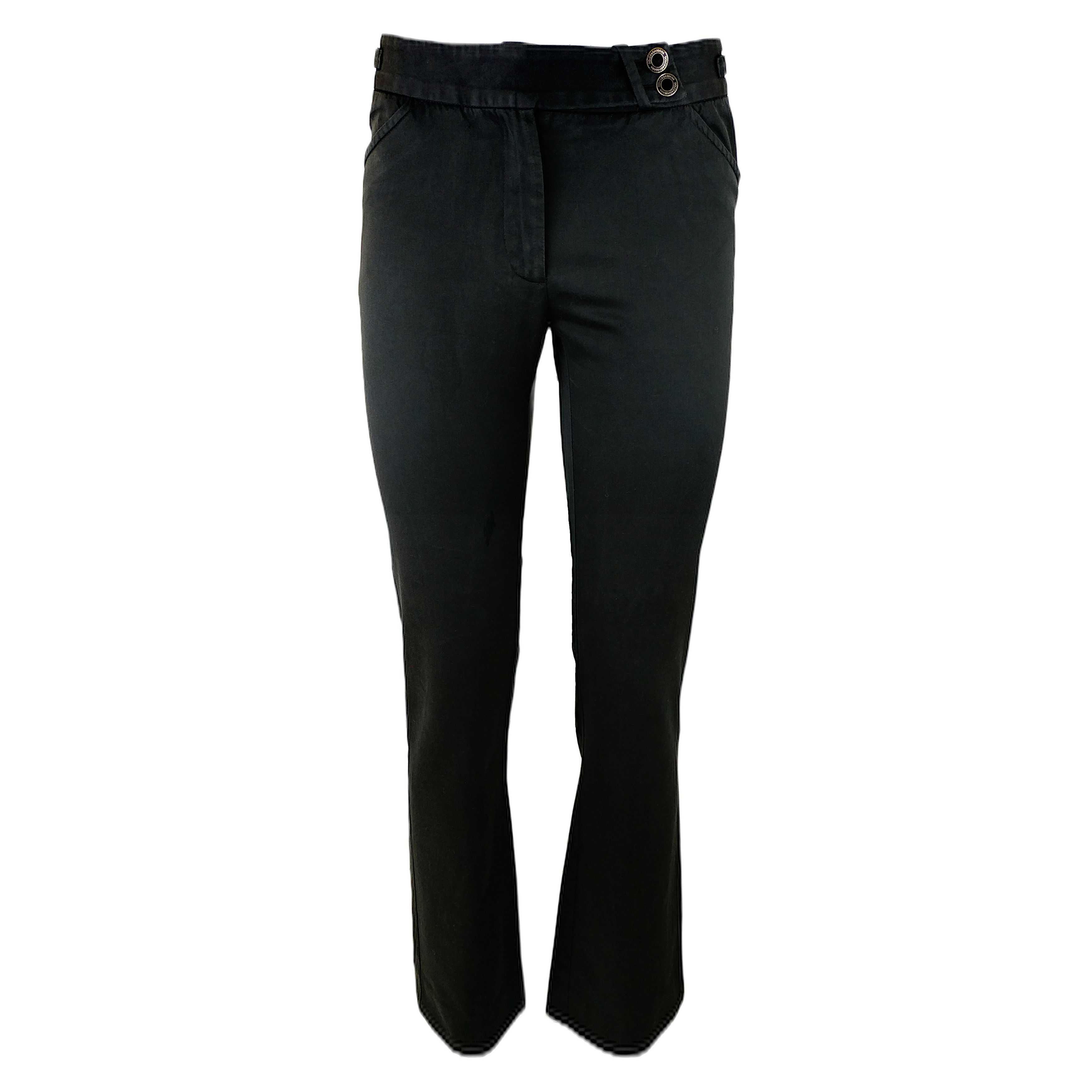 Dolce & Gabbana Vintage Black Tailored Cotton Pants Archival 90s Size 28" / US 6 / IT 42 - 1 Thumbnail