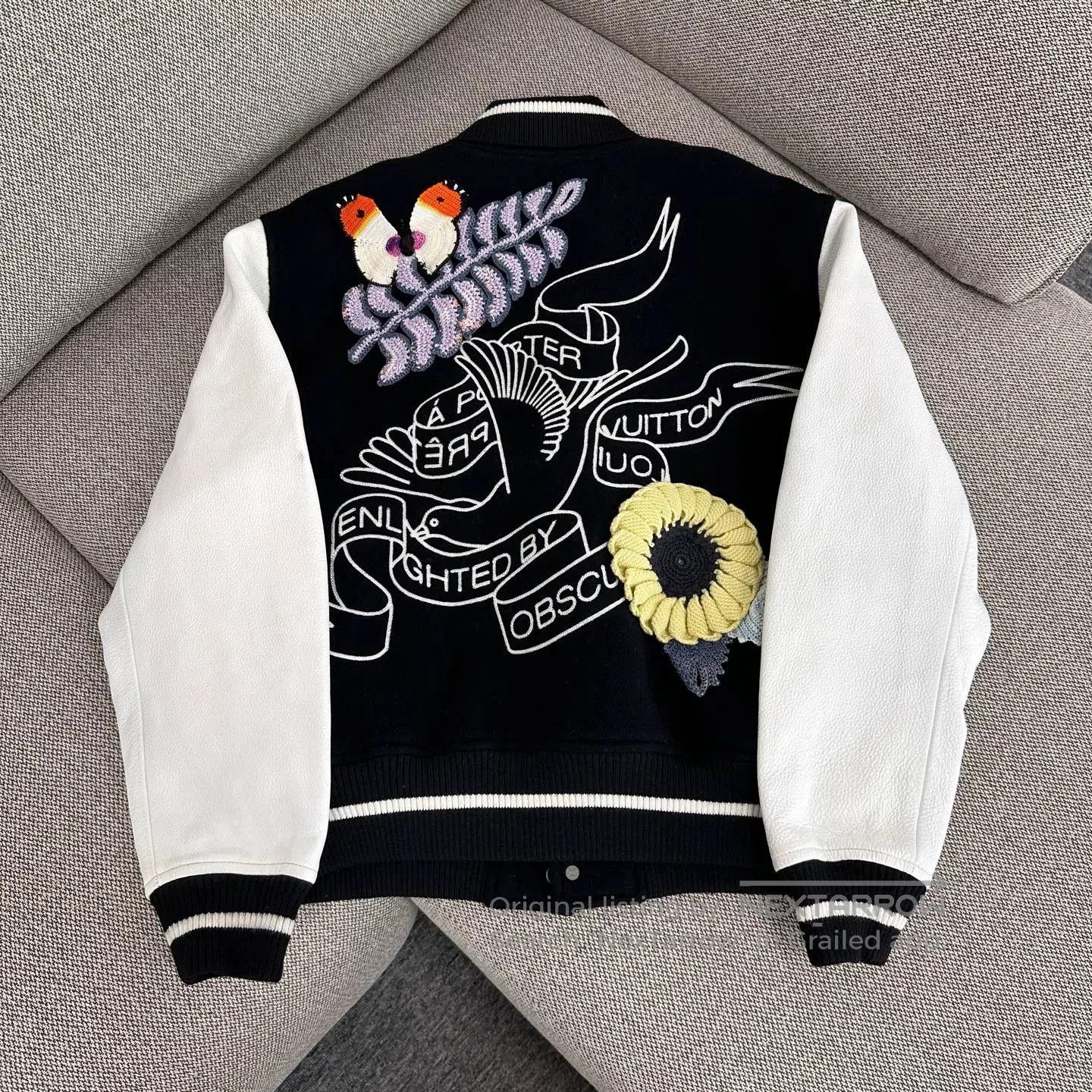 Louis Vuitton Louis Vuitton Black White Embroidered Varsity Jacket. Size US M / EU 48-50 / 2 - 2 Thumbnail