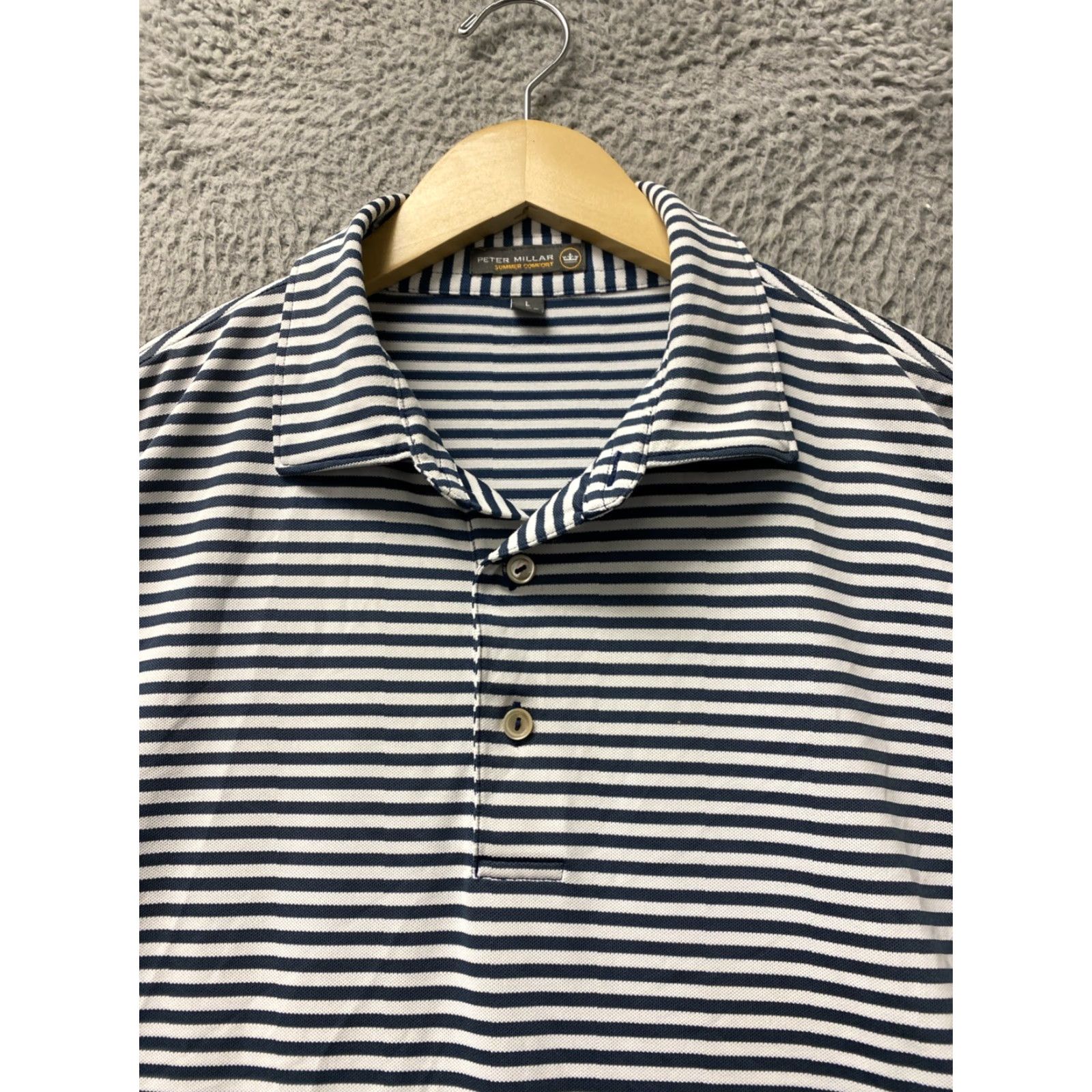 Peter Millar VINTAGE Peter Millar Summer Comfort Golf Polo Shirt Men Large White Black Striped 90s Size US L / EU 52-54 / 3 - 2 Thumbnail