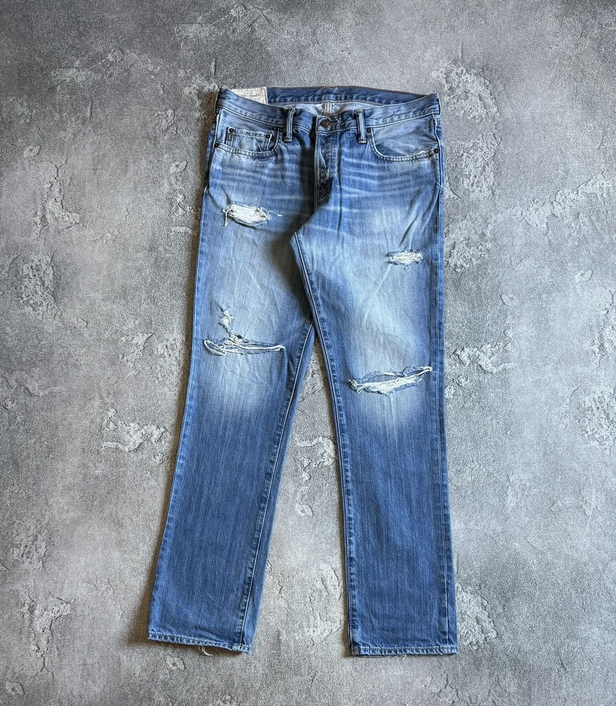 Abercrombie & Fitch Abercrombie Fitch 34/32 distressed denim pants jeans trouser Size US 34 / EU 50 - 4 Thumbnail