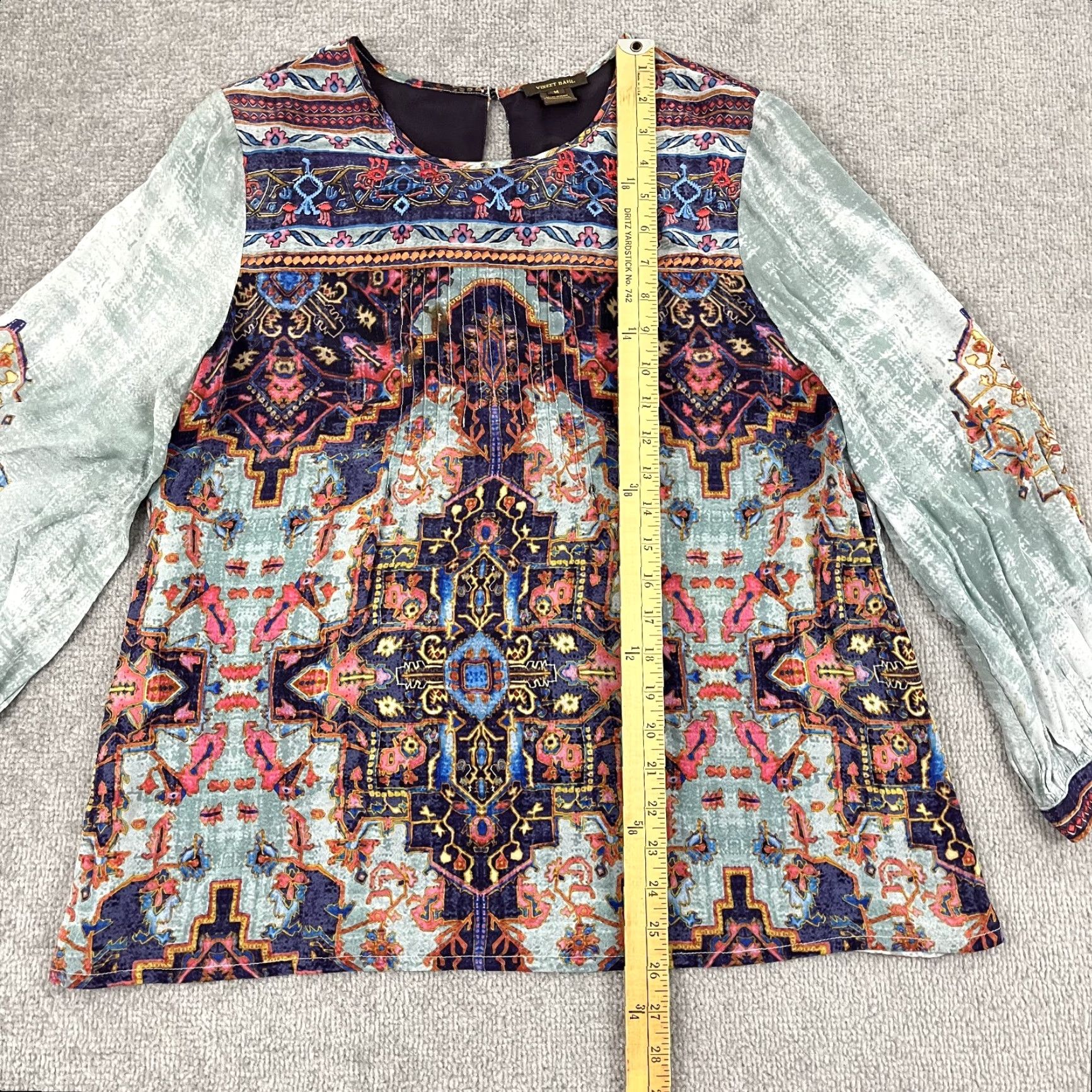 Anthropologie Vineet Bahl by Anthropologie Prudence Blouse Womens Medium Paisley Artsy Viscose Shirt Size M / US 6-8 / IT 42-44 - 3 Thumbnail