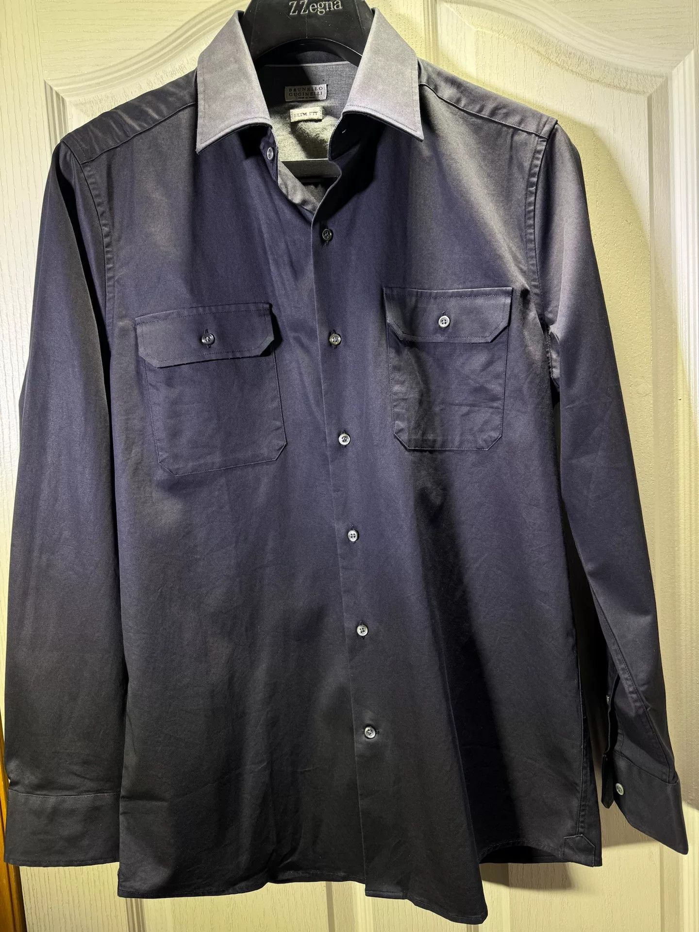 Brunello Cucinelli Brunello Cucinelli Men's Denim Shirt Size US M / EU 48-50 / 2 - 1 Thumbnail