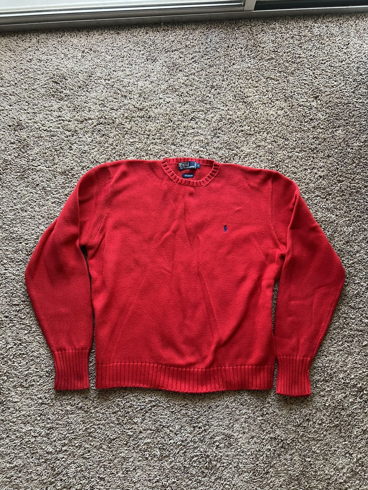 Polo Ralph Lauren × Vintage Polo Ralph Lauren vintage sweater sweatshirt red Size US L / EU 52-54 / 3 - 1 Thumbnail