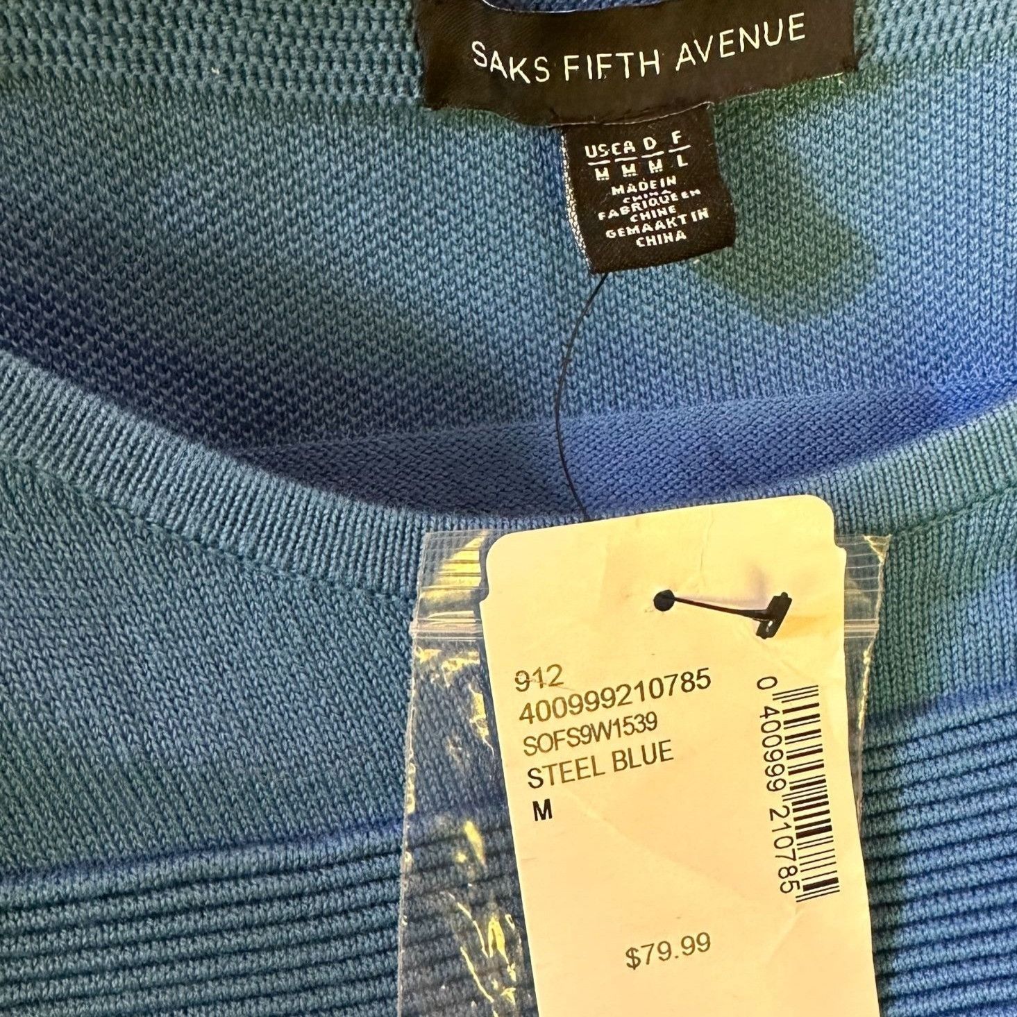 Saks Fifth Avenue Saks Fifth Avenue Blue Dress with Laser-Cut Hem & Short Slee Size M / US 6-8 / IT 42-44 - 7 Thumbnail