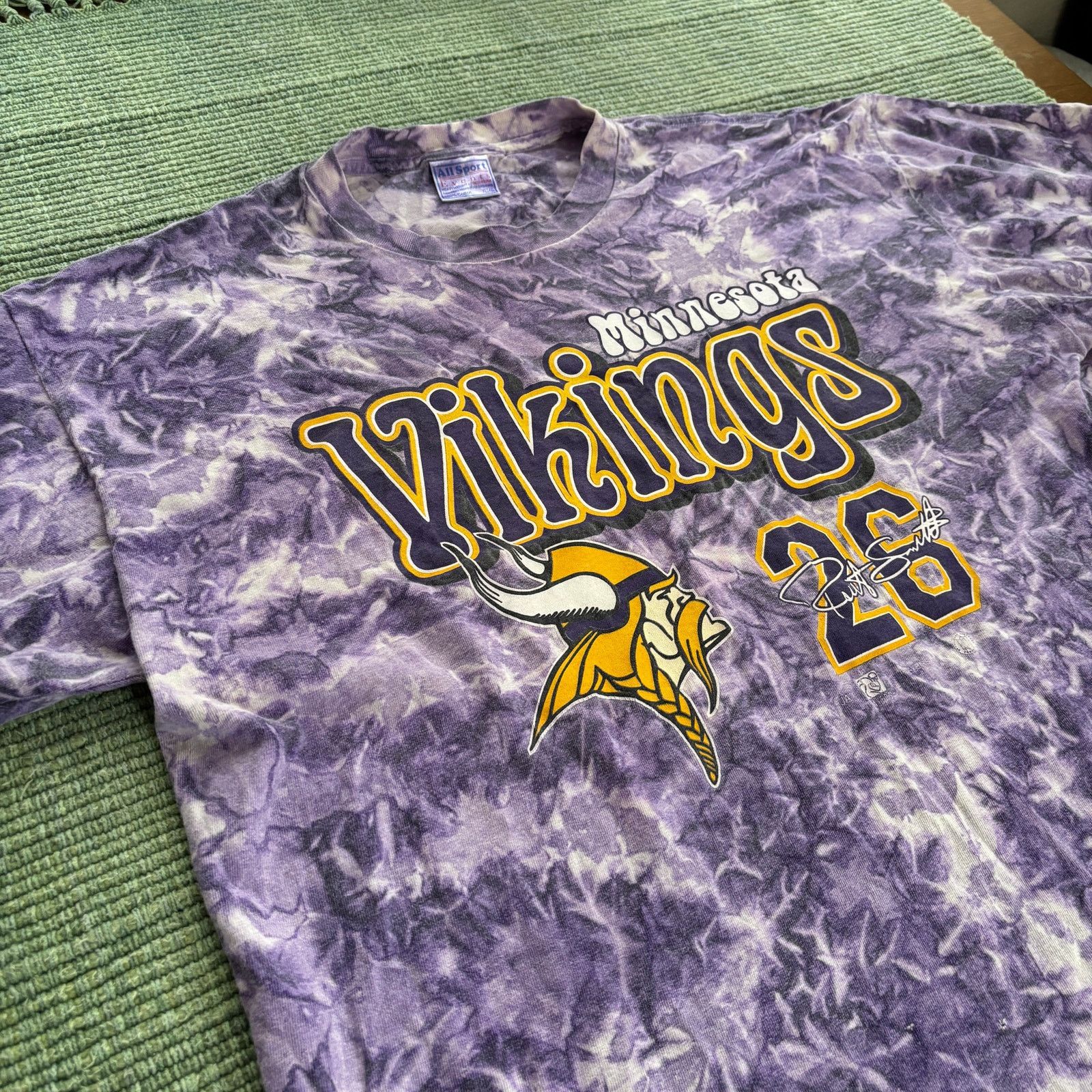NFL × Vintage Vintage 1990s Tie Dye Minnesota Vikings Single Stitched Tee Size US XL / EU 56 / 4 - 6 Thumbnail
