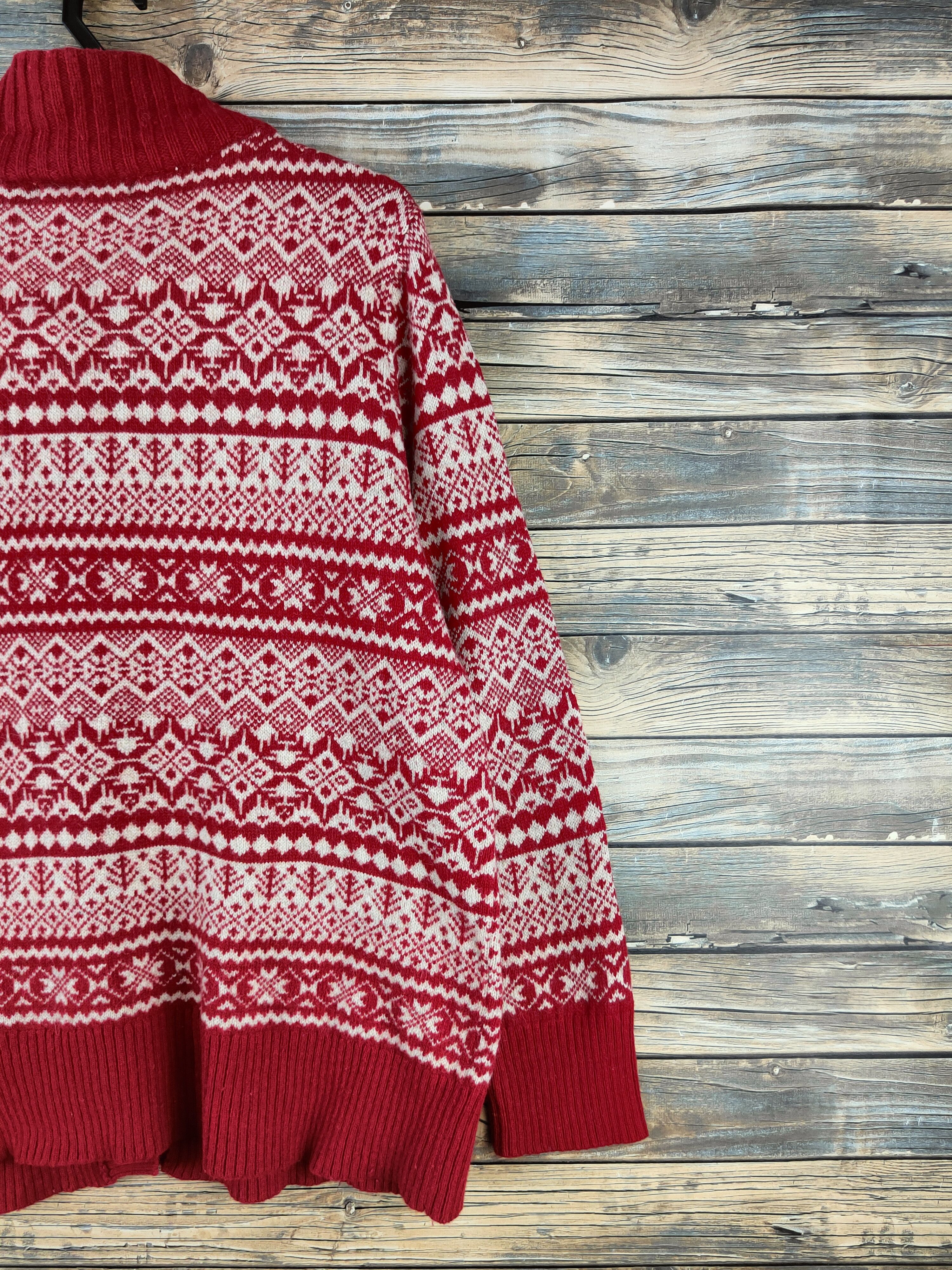 Eddie Bauer DL Eddie Bauer Red Beige Knitwear Sweater #46-853 Size US L / EU 52-54 / 3 - 9 Thumbnail