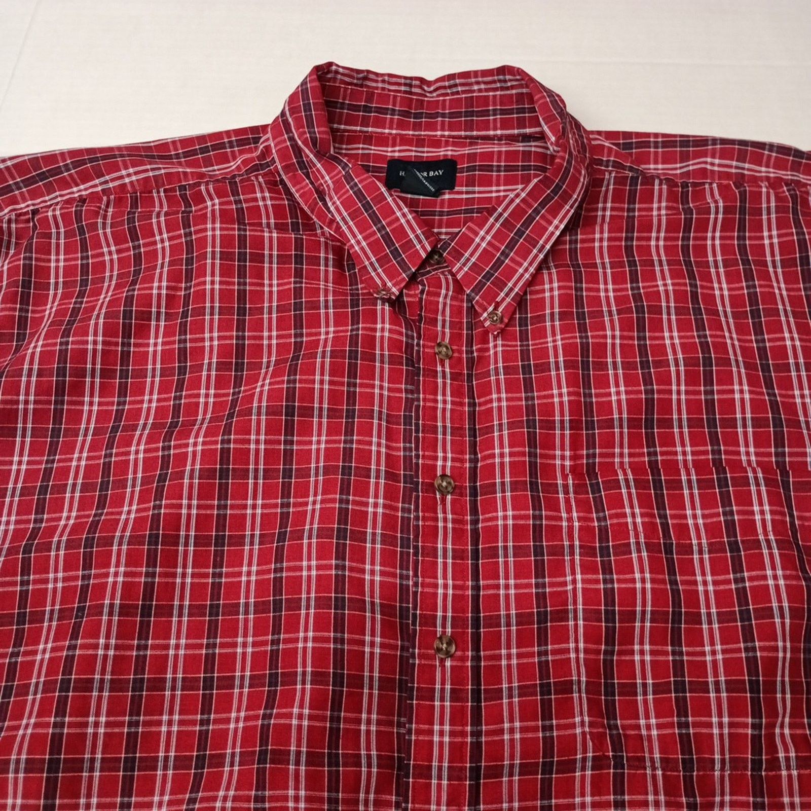 Other Harbor Bay Shirt Men’s 5XL Red Checkered Short Button Down Size US XXL / EU 58 / 5 - 2 Thumbnail