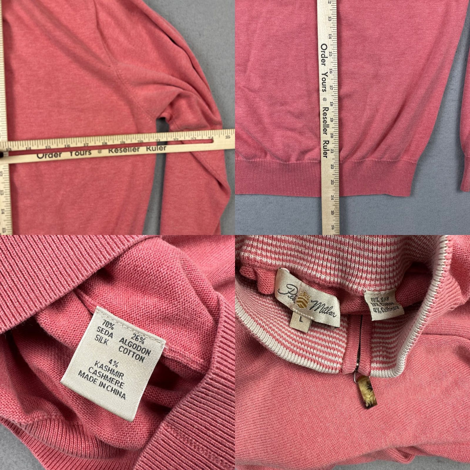 Peter Millar Peter Millar Sweater Men L Pink Solid 1/4 Zip Pullover Golf Silk Cashmere Knit Logo Pullover Men Sports Size US L / EU 52-54 / 3 - 8 Thumbnail