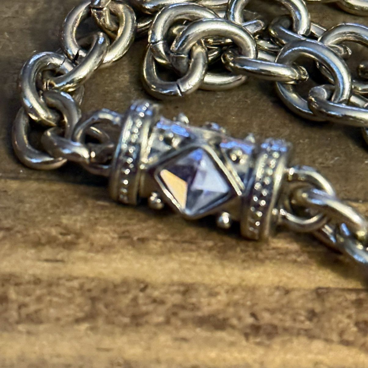 Other Long gold tone station crystal chain necklace Size ONE SIZE - 3 Thumbnail