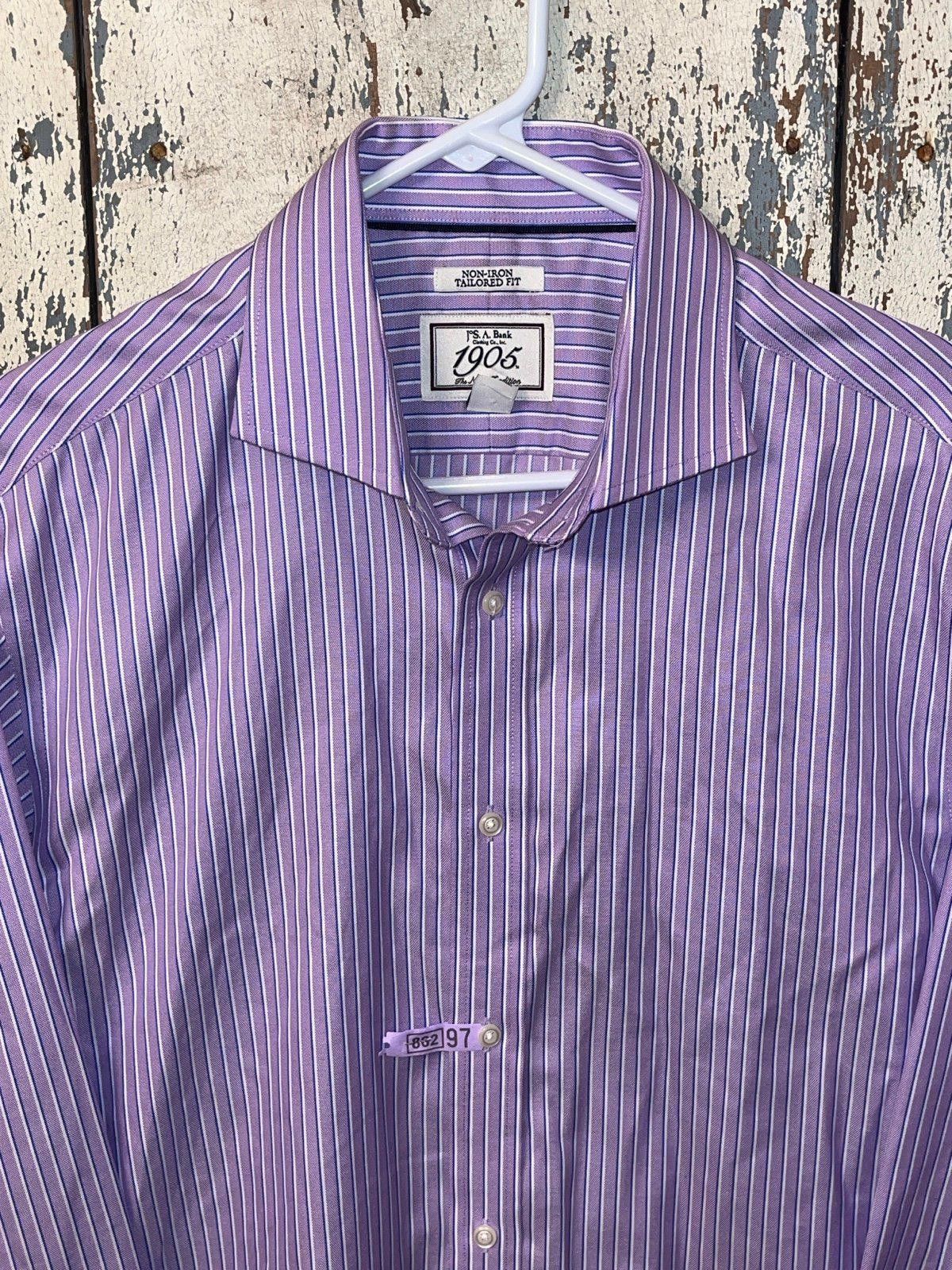 Jos. A. Bank Jos. A. Bank purple Non-iron Button down shirt, mens 16-34 Size 42R - 2 Thumbnail