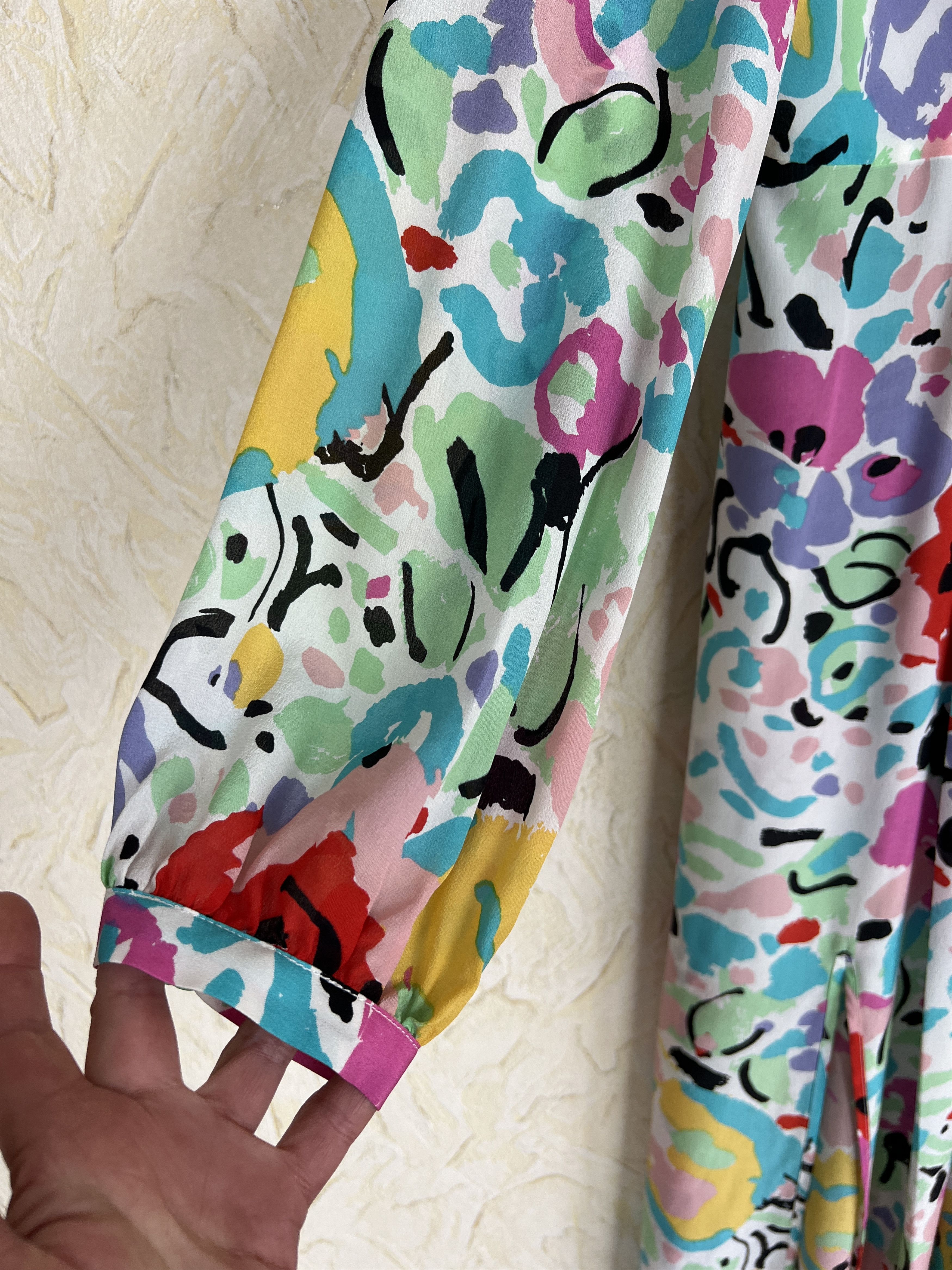 RIXO RIXO Camellia Silk Midi Dress 100% Silk Floral Print Size L / US 10 / IT 46 - 6 Thumbnail