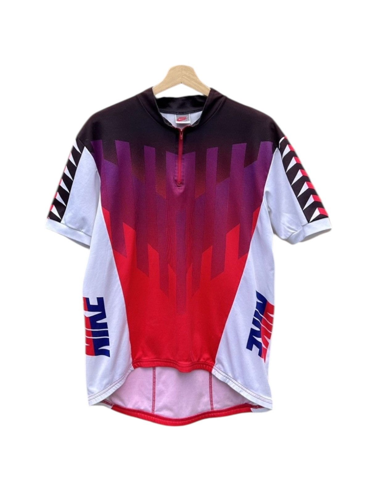 Nike 80’s Nike Cycling Bike Jersey Vintage Quarter Zip Size US L / EU 52-54 / 3 - 1 Thumbnail