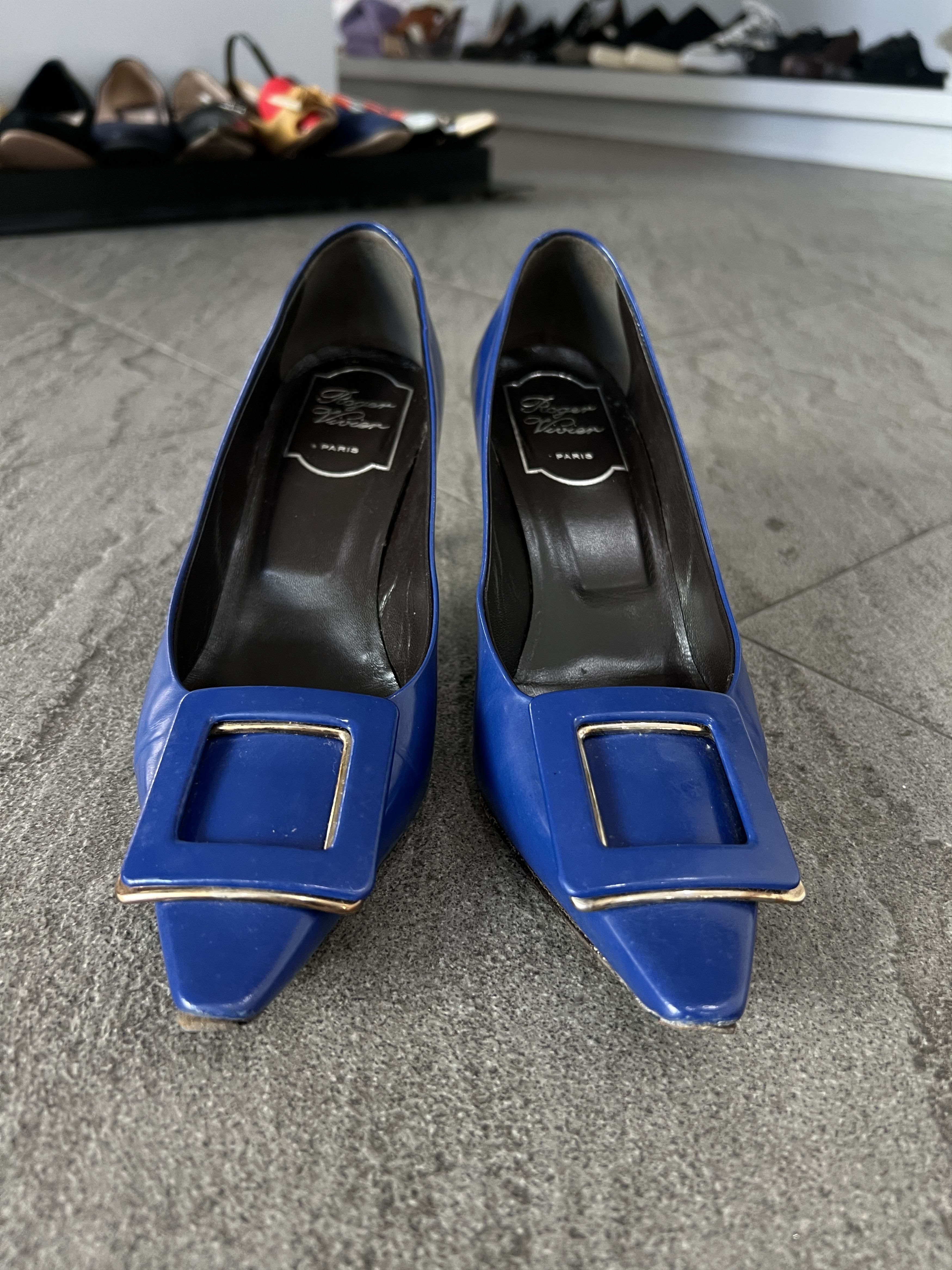 Roger Vivier Roger Vivier Buckle Heels Blue Patent Pumps Size US 6 / IT 36 - 3 Thumbnail