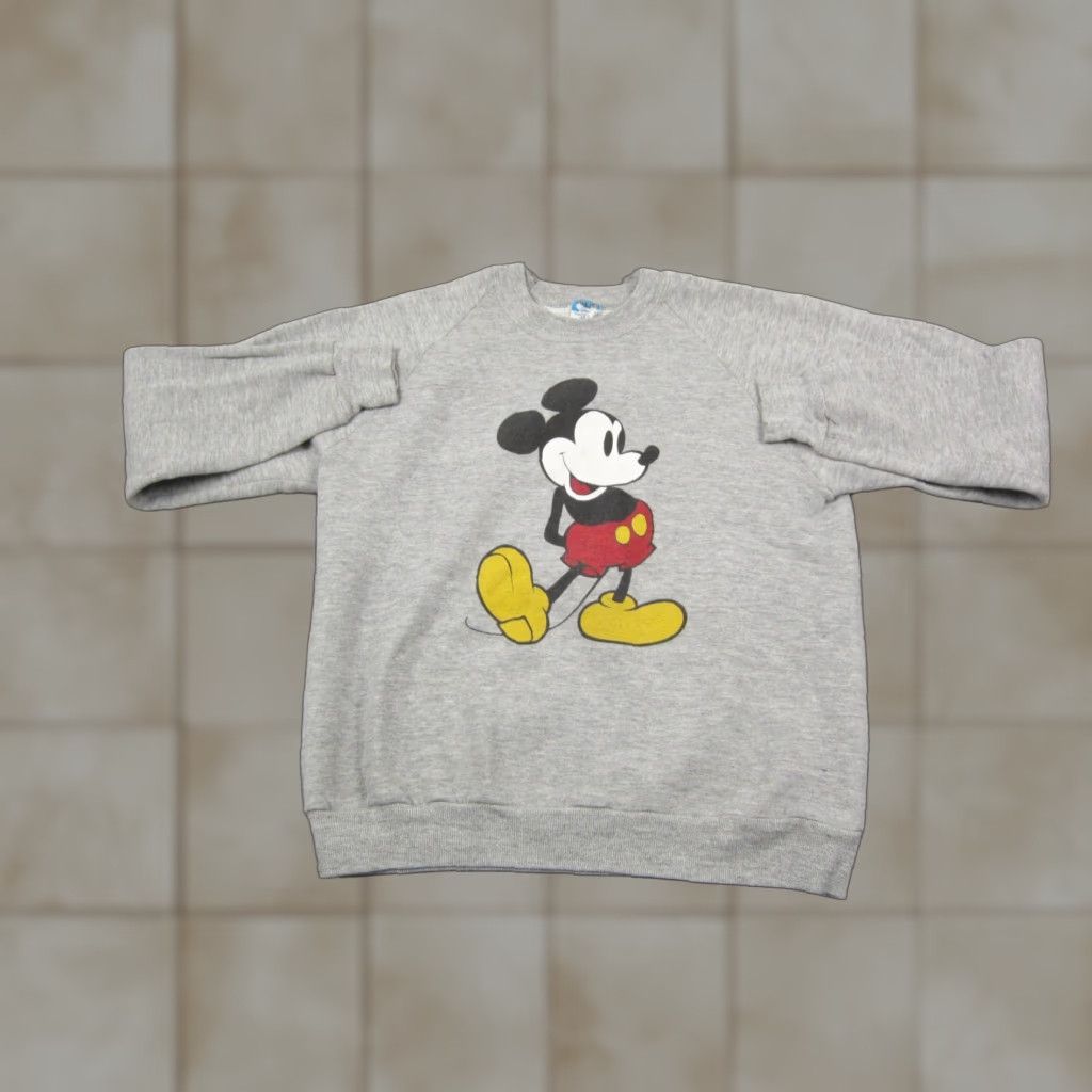 Disney VINTAGE Disney Mickey Mouse Sweatshirt Mens L Gray 90s Cotton Polyester Fleece Crew Neck Logo Pullover Sweatshirt Size US L / EU 52-54 / 3 - 1 Thumbnail