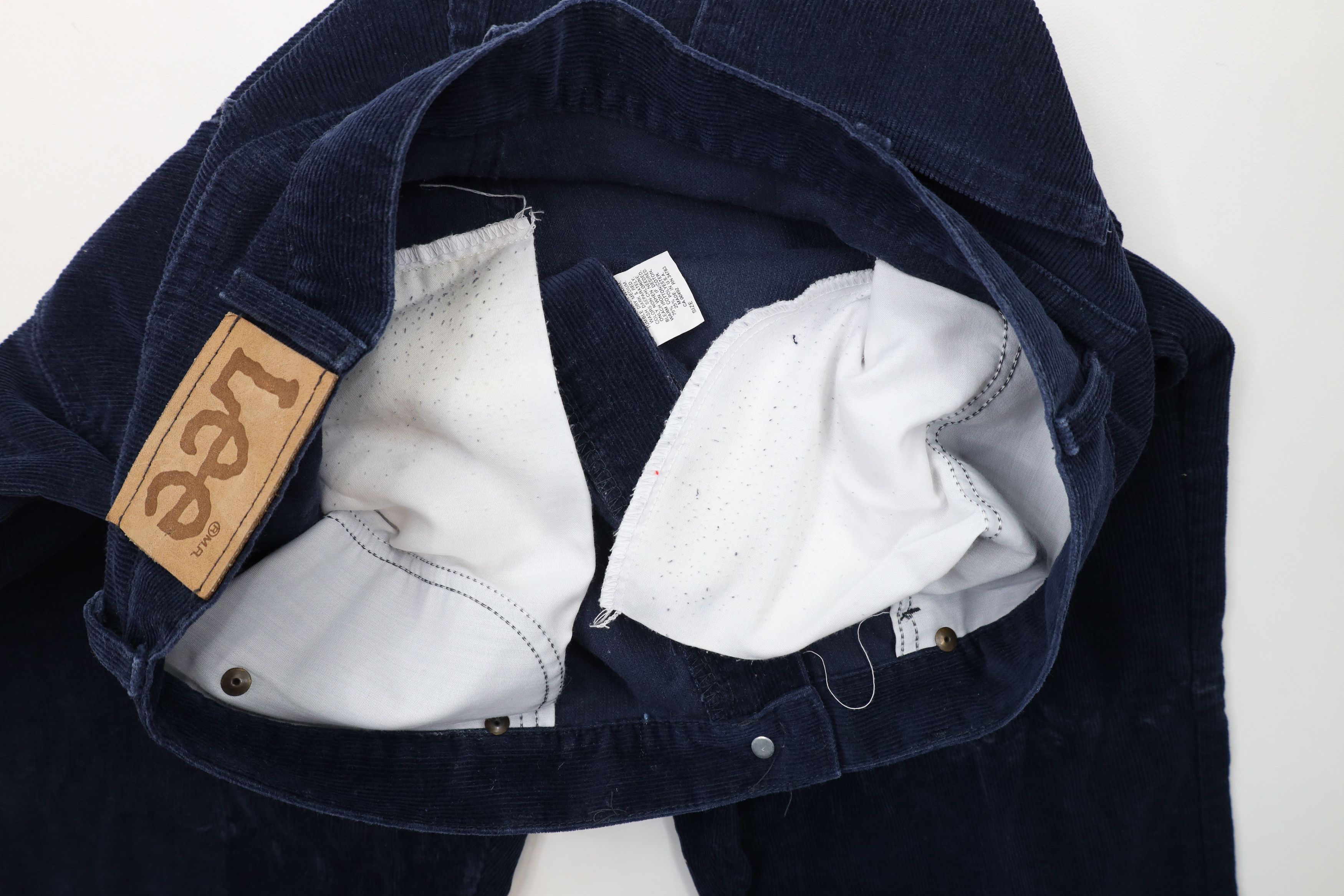 Lee × Vintage Vintage 90s Lee Wide Leg Corduroy Chino Pants Blue USA Size US 36 / EU 52 - 8 Thumbnail