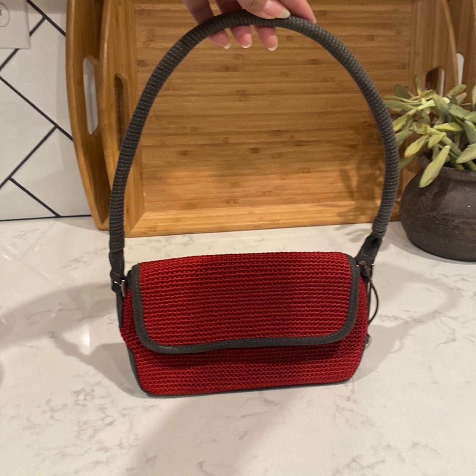 The Sak the SAK crochet basket weave faux suede mini shoulder bag Size ONE SIZE - 1 Thumbnail