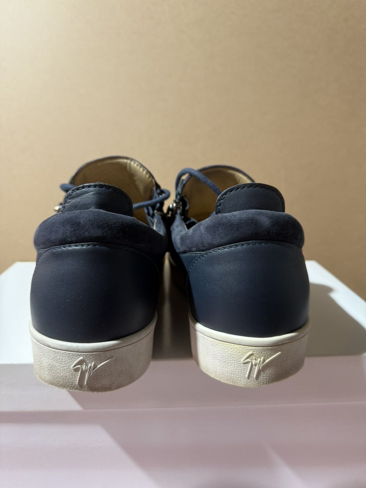 Giuseppe Zanotti Giuseppe Zanotti Men's Blue Leather & Suede Shoes Sz 43 Size US 10 / EU 43 - 4 Thumbnail