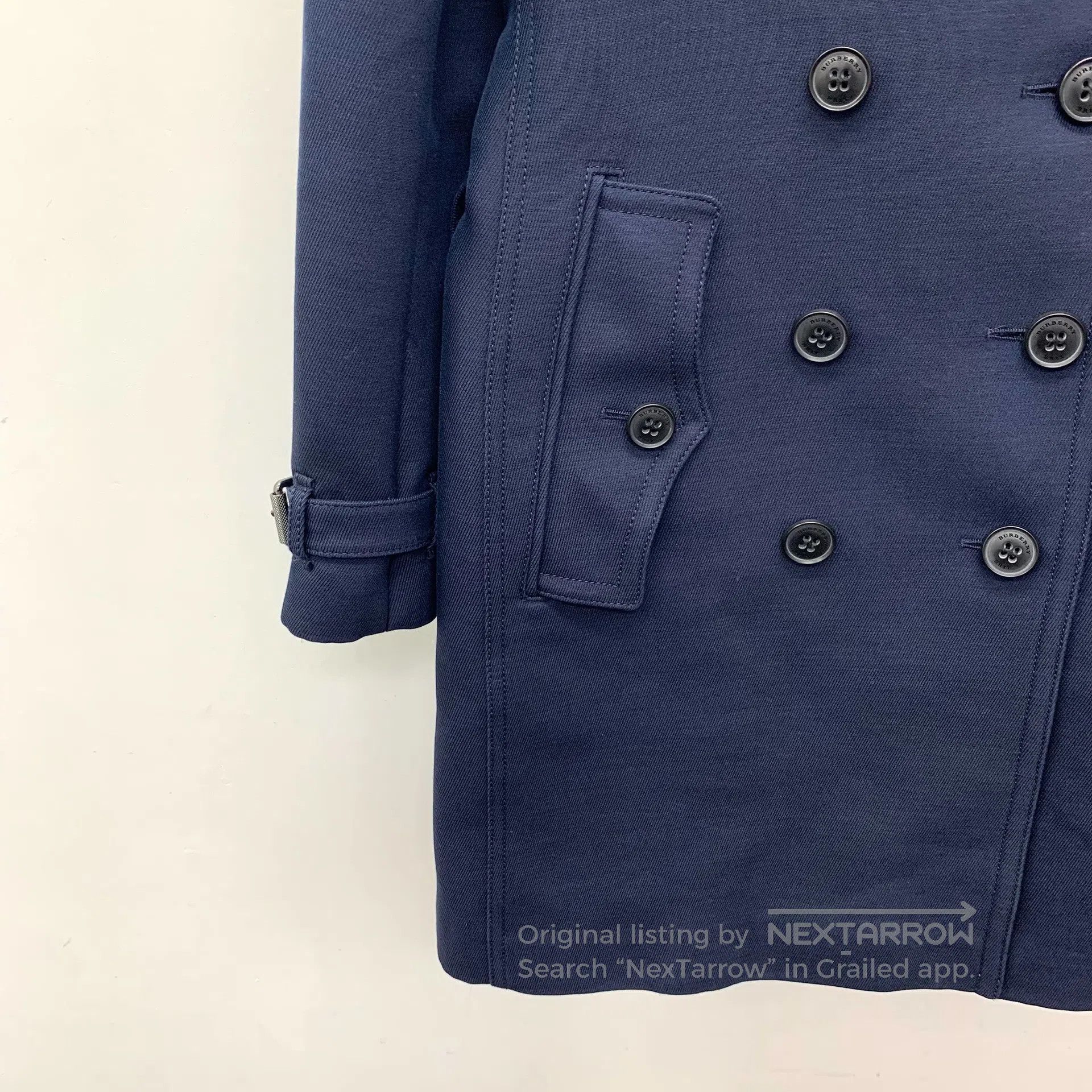 Burberry Burberry Dark blue cotton collar double-breasted belted wi Size XS / US 0-2 / IT 36-38 - 4 Thumbnail