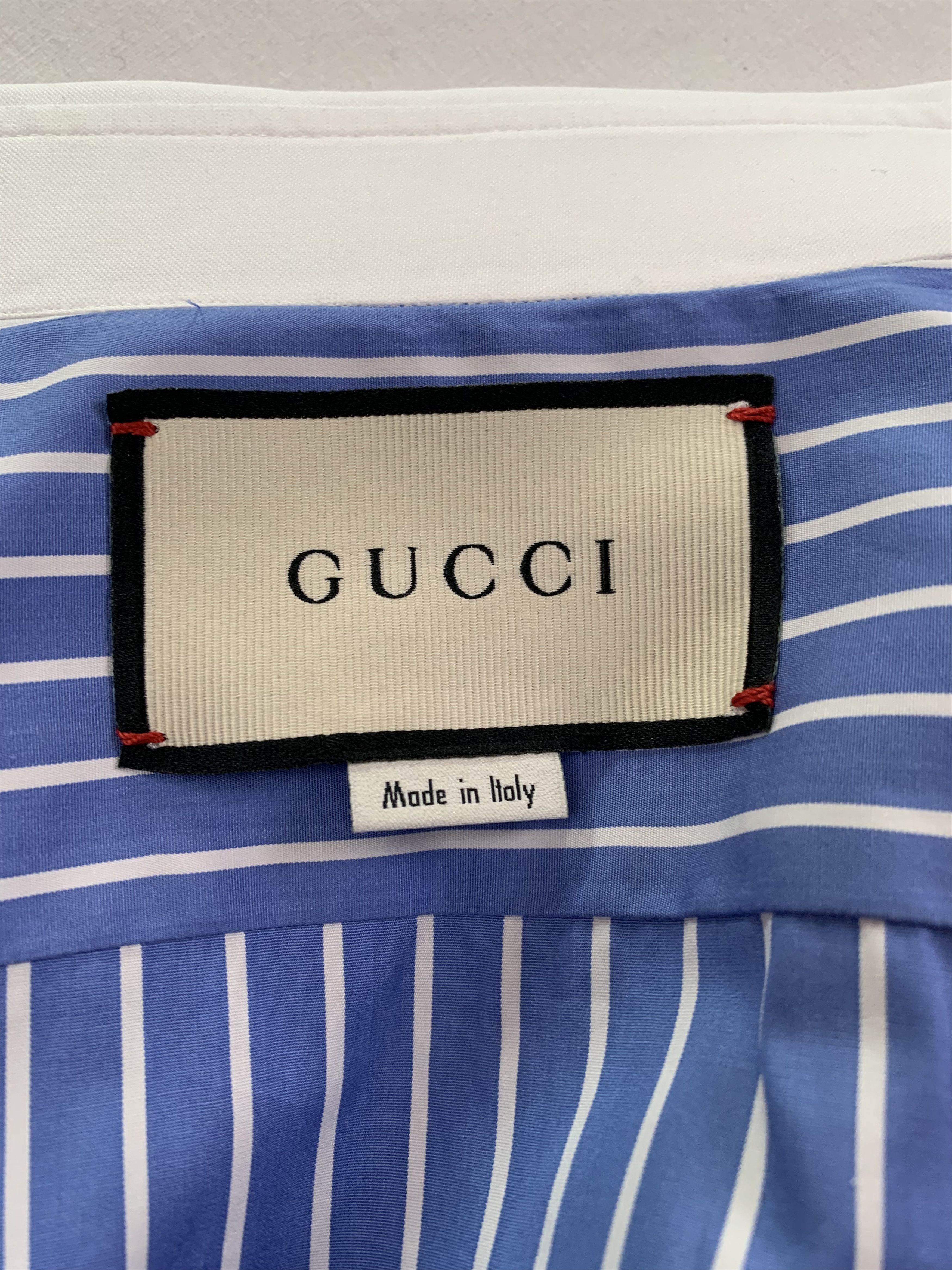 Gucci Gucci Men's Classic Blue Stripped Shirt Size US L / EU 52-54 / 3 - 9 Thumbnail