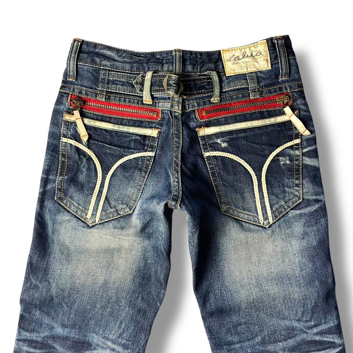 If Six Was Nine × Japanese Brand × Le Grande Bleu (L.G.B.) 🇯🇵 LOLITA WASHED EXOTIC BUCKLE VINTAGE DENIM PANTS Size US 30 / EU 46 - 9 Thumbnail