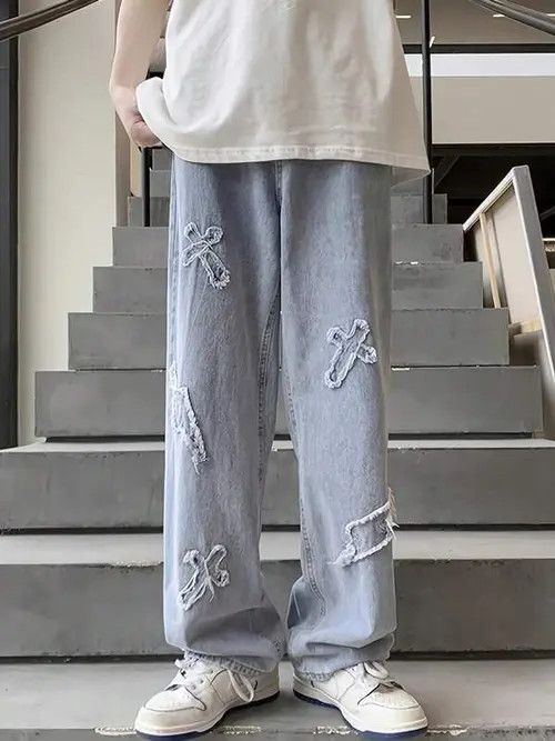 Jean × Vintage Washed Denim Jeans Distressed Design Size US 30 / EU 46 - 4 Thumbnail