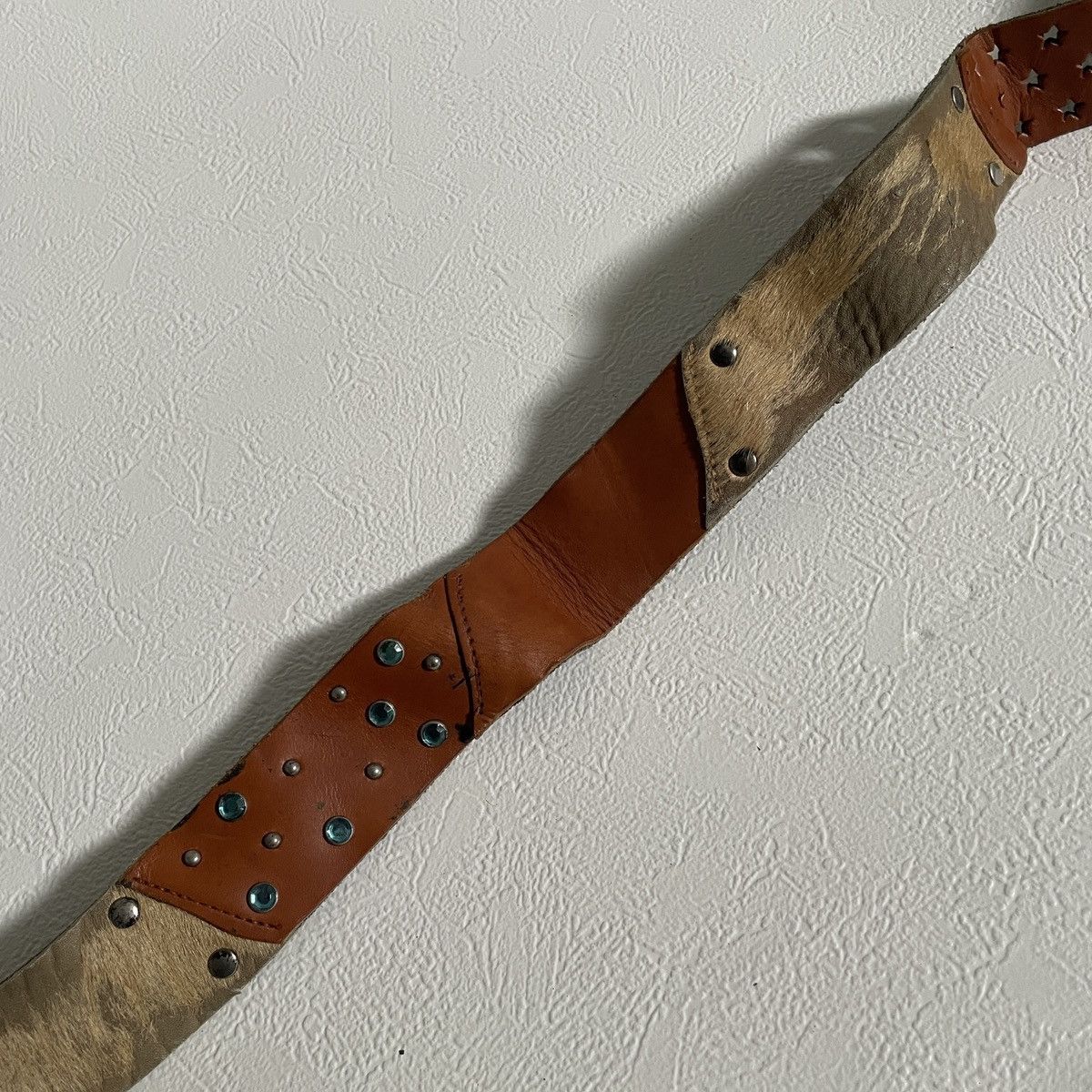 If Six Was Nine Y2k snake skin fur studded leather belts kapital style Size ONE SIZE - 5 Thumbnail