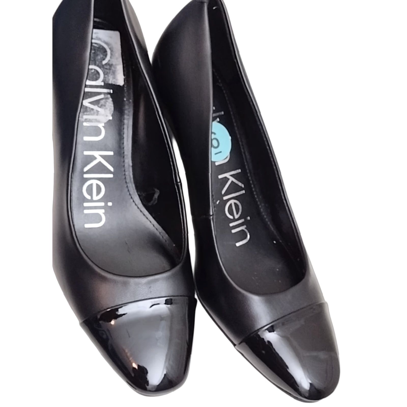 Calvin Klein Calvin Klein Almond Toe Pump Size 9 with Silver and Patent Leather Detail Size US 9 / IT 39 - 1 Thumbnail