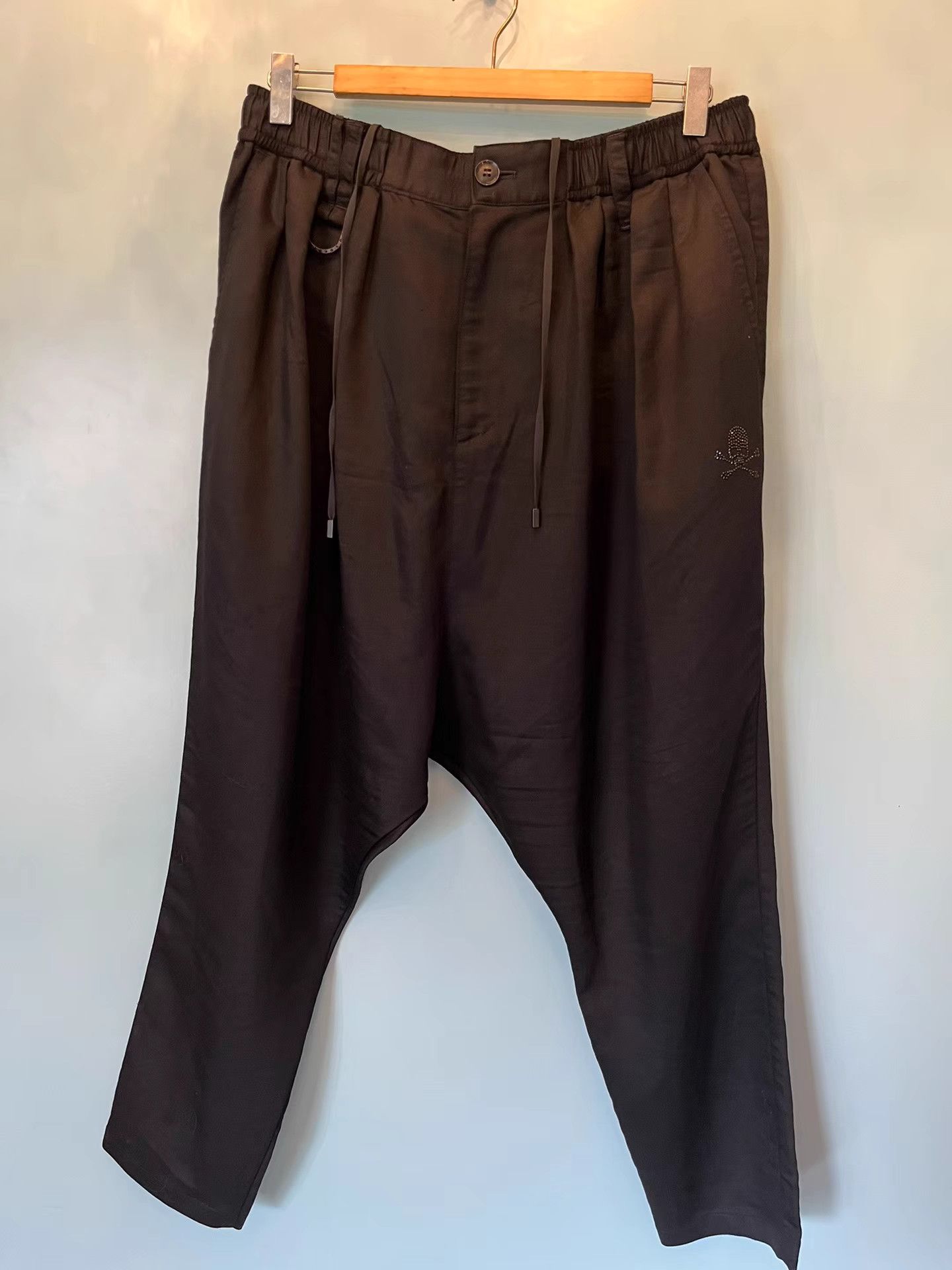 Roen roen Cropped Crystal Skull Dark Harem Pants K11 Size US 33 - 1 Thumbnail